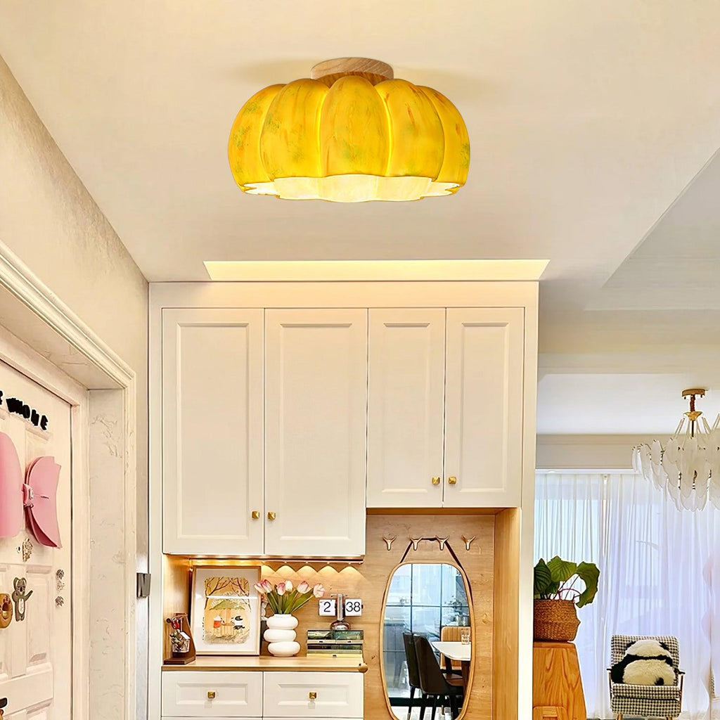 pumpkin-ceiling-light-anzaz-Yellow & Wood color-3