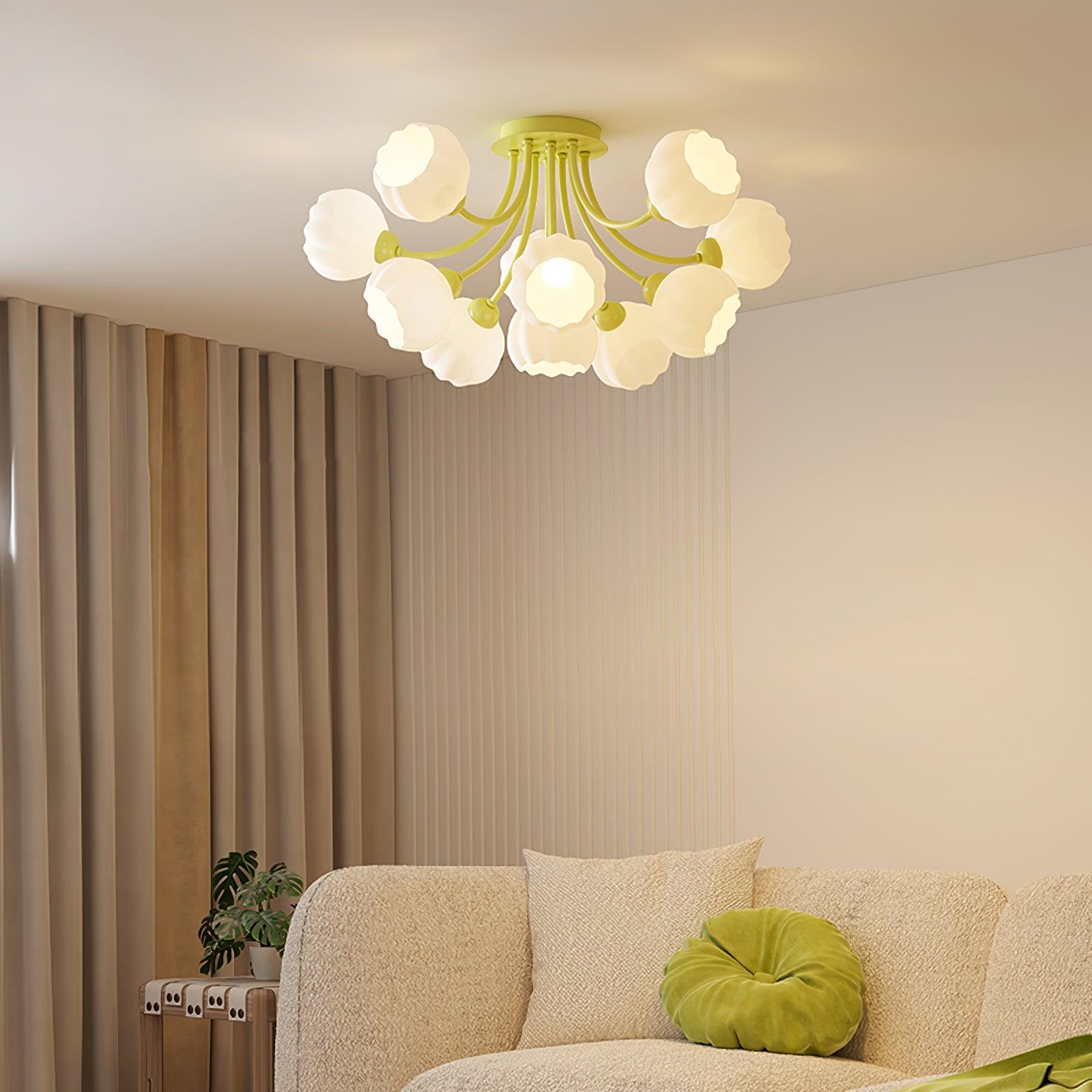 pumpkin-matcha-ceiling-lamp-anzaz-Matcha & White glass-2