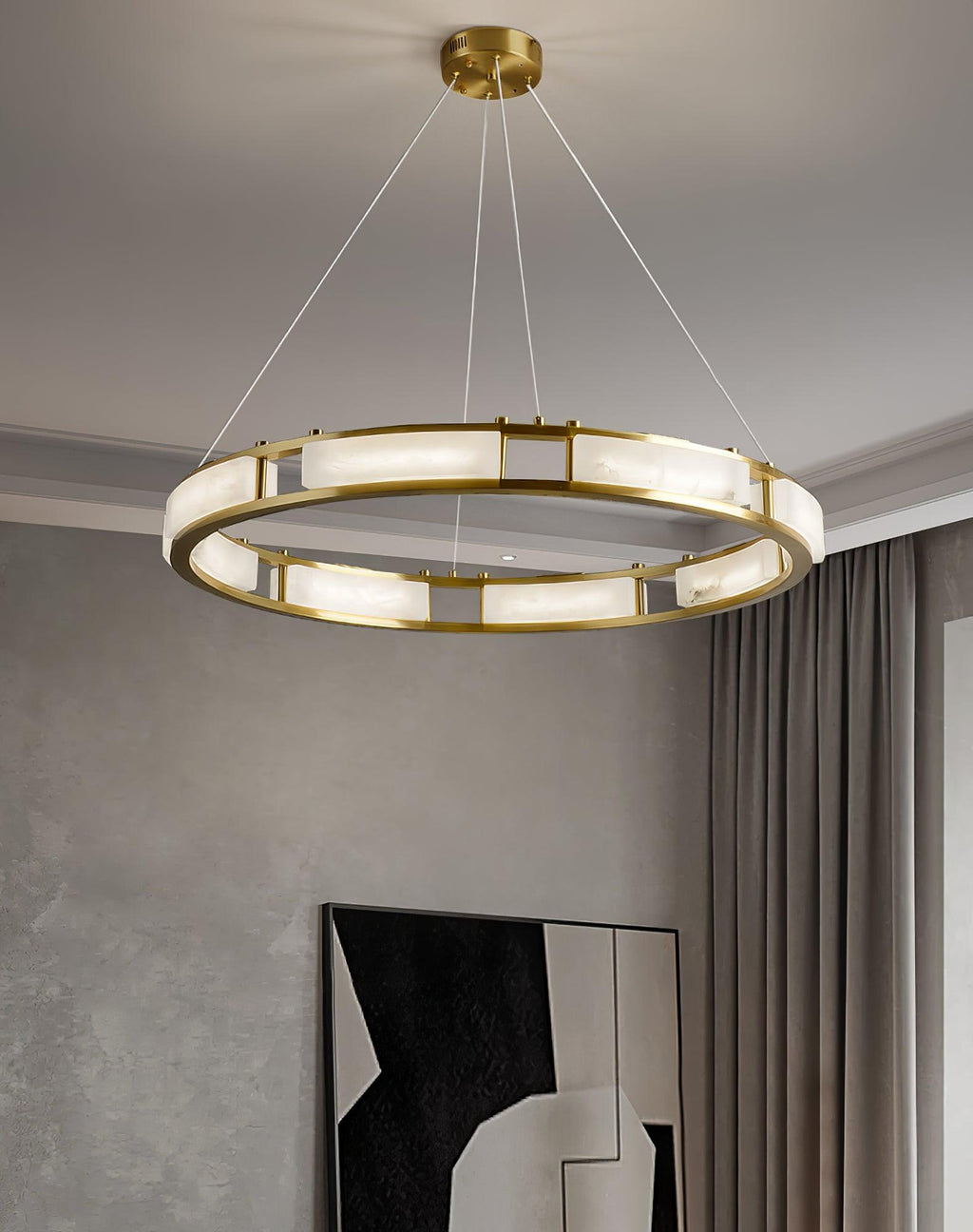 qatar-alabaster-chandelier-anzaz-Brass & White-6