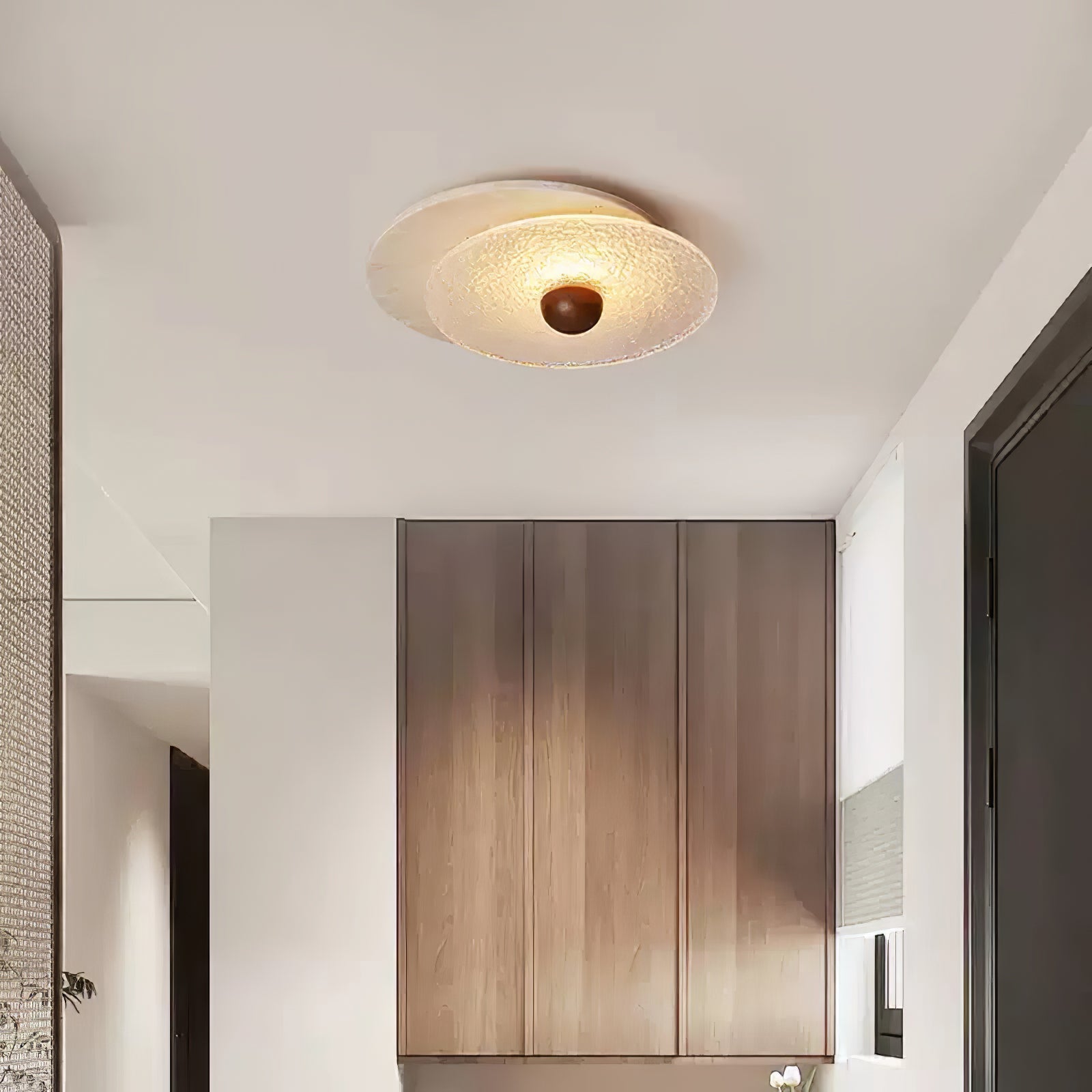 radiant-disc-ceiling-lamp-anzaz-Yellow Travertine & Wood Color-2