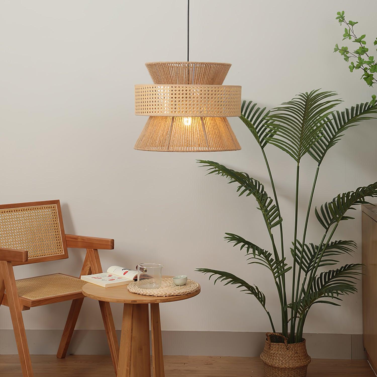 rattan-bamboo-pendant-lamp-anzaz-Nature rattan color & Black bamboo color-4