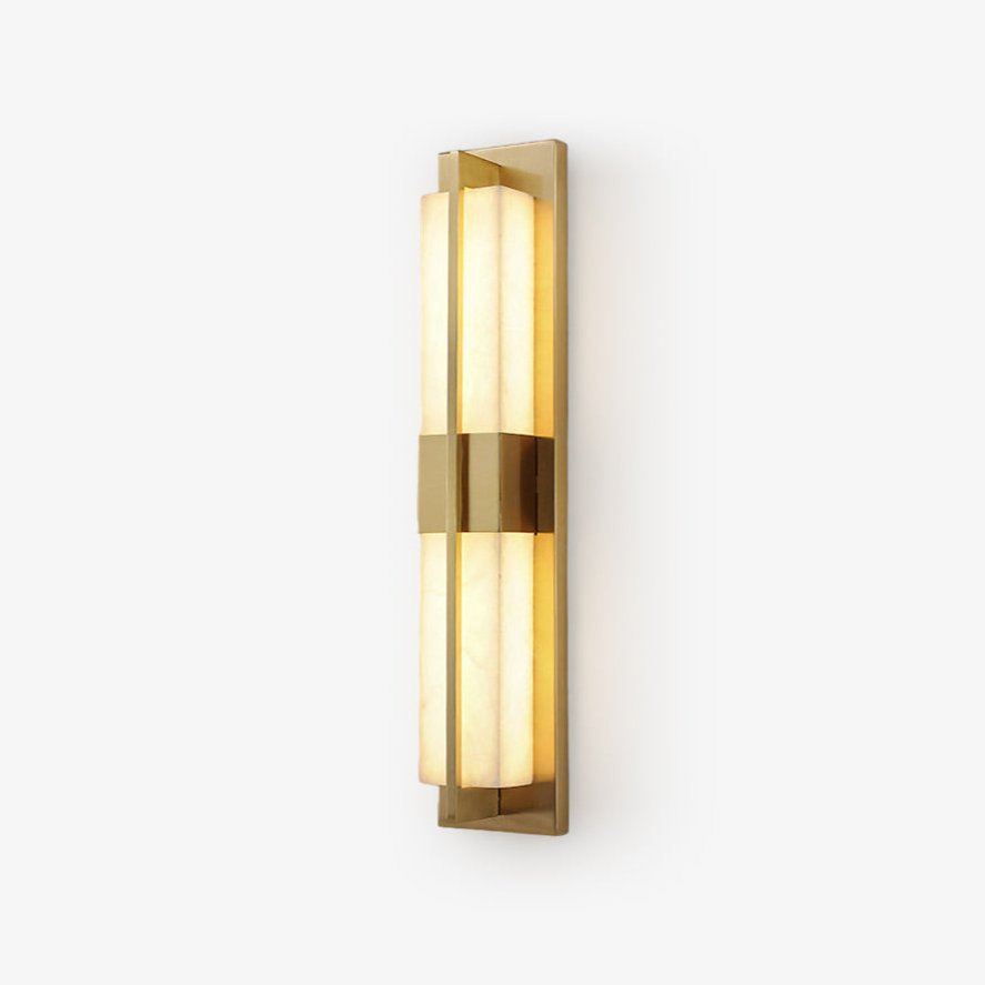 rectangular-alabaster-brass-wall-sconce-anzaz-Black & Warm Light-1