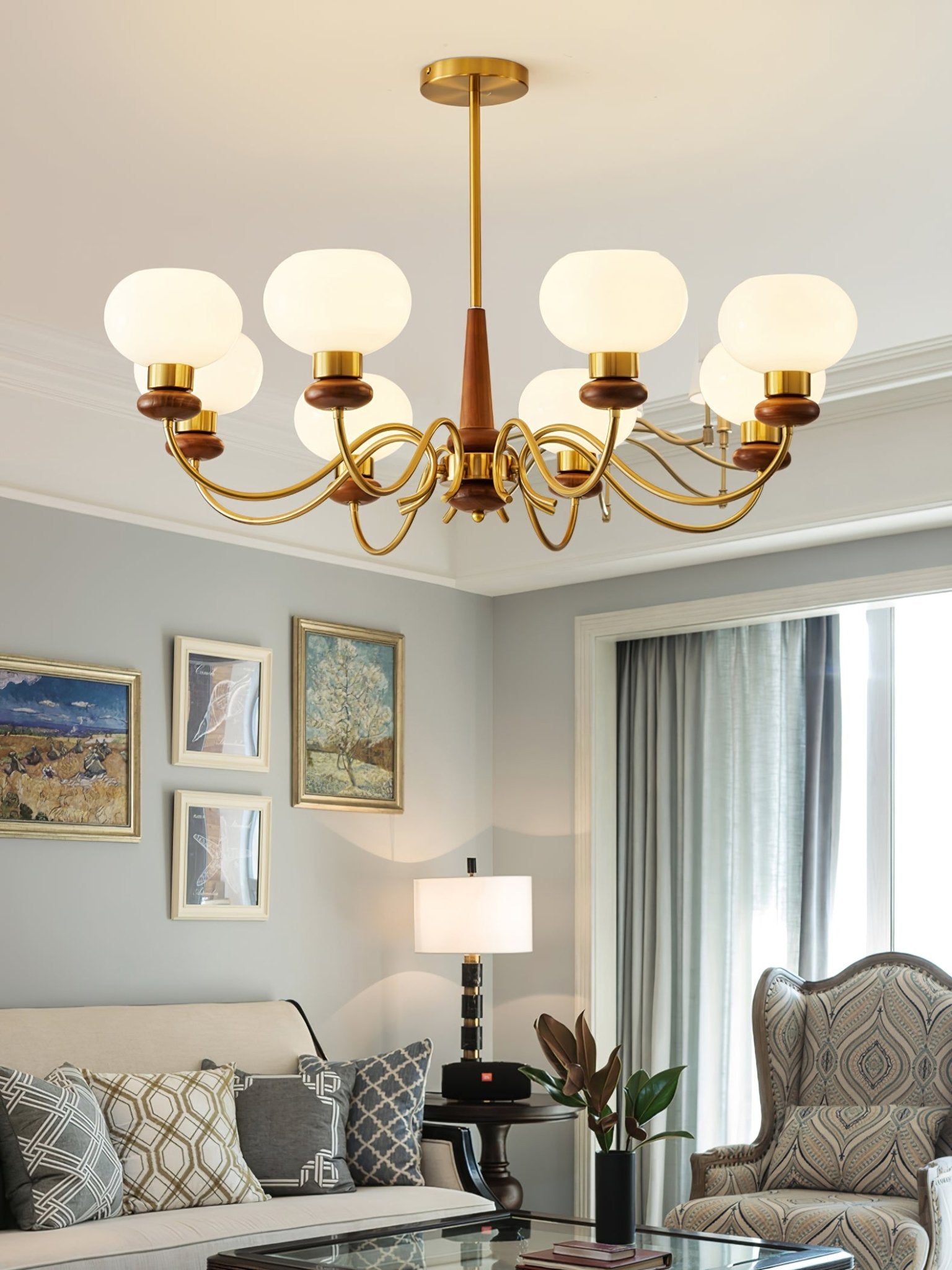 regency-globe-chandelier-anzaz-Walnut Color & Gold-2