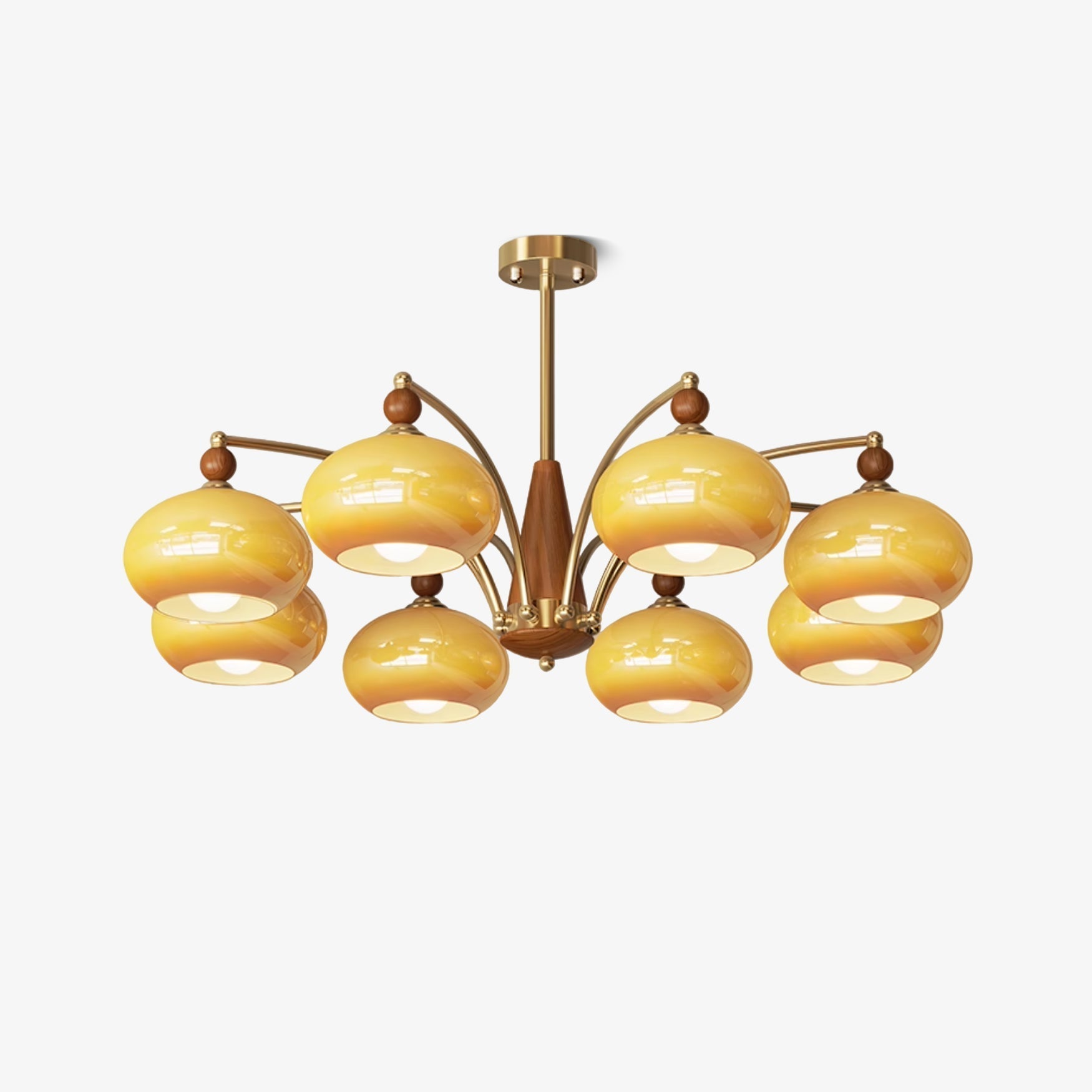 retro-calliope-chandelier-anzaz-Gold & Walnut Color & Caramel Color-1