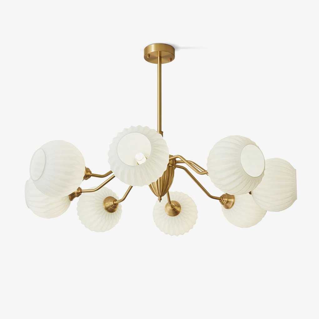 ribbed-glass-ball-chandelier-anzaz-Brass & White-1