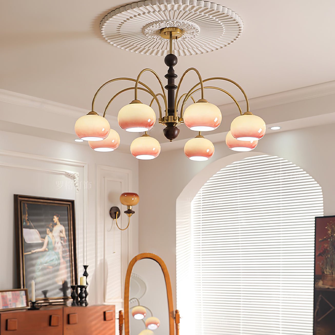 ripe-persimmon-chandelier-anzaz-Walnut Color & Gold-3