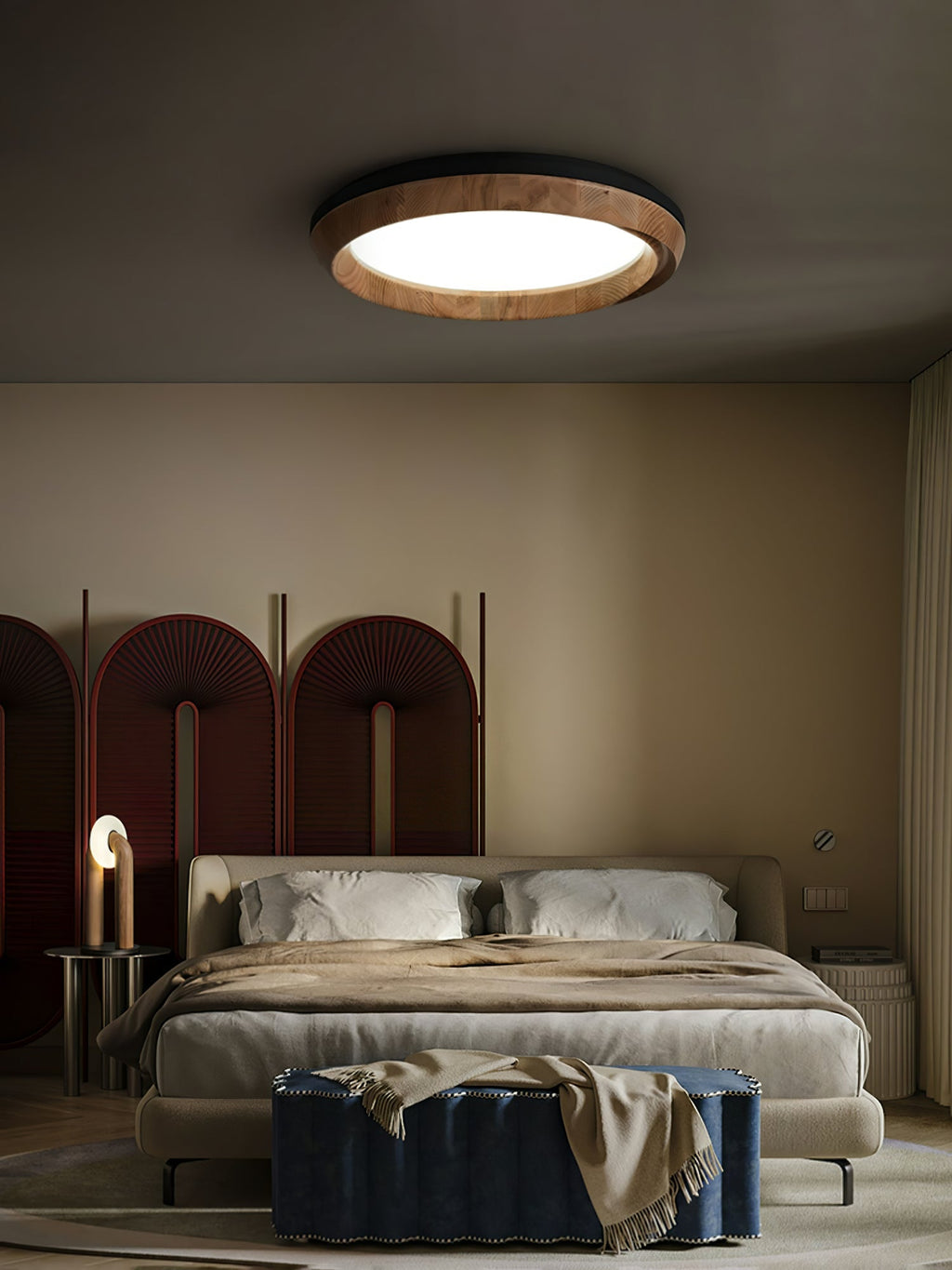 ripple-wood-ceiling-light-anzaz-Black & Walnut Color-7