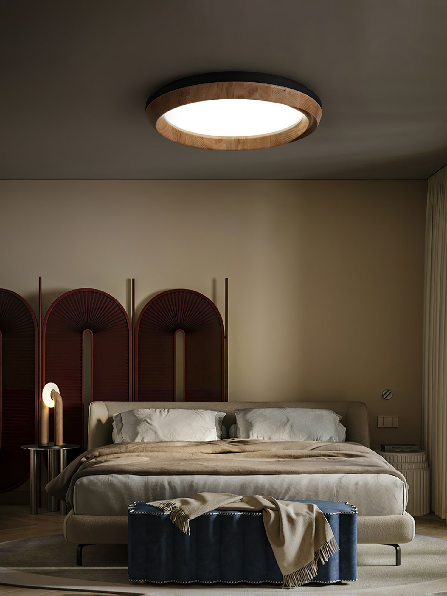 ripple-wood-ceiling-light-anzaz-Black & Walnut Color-7