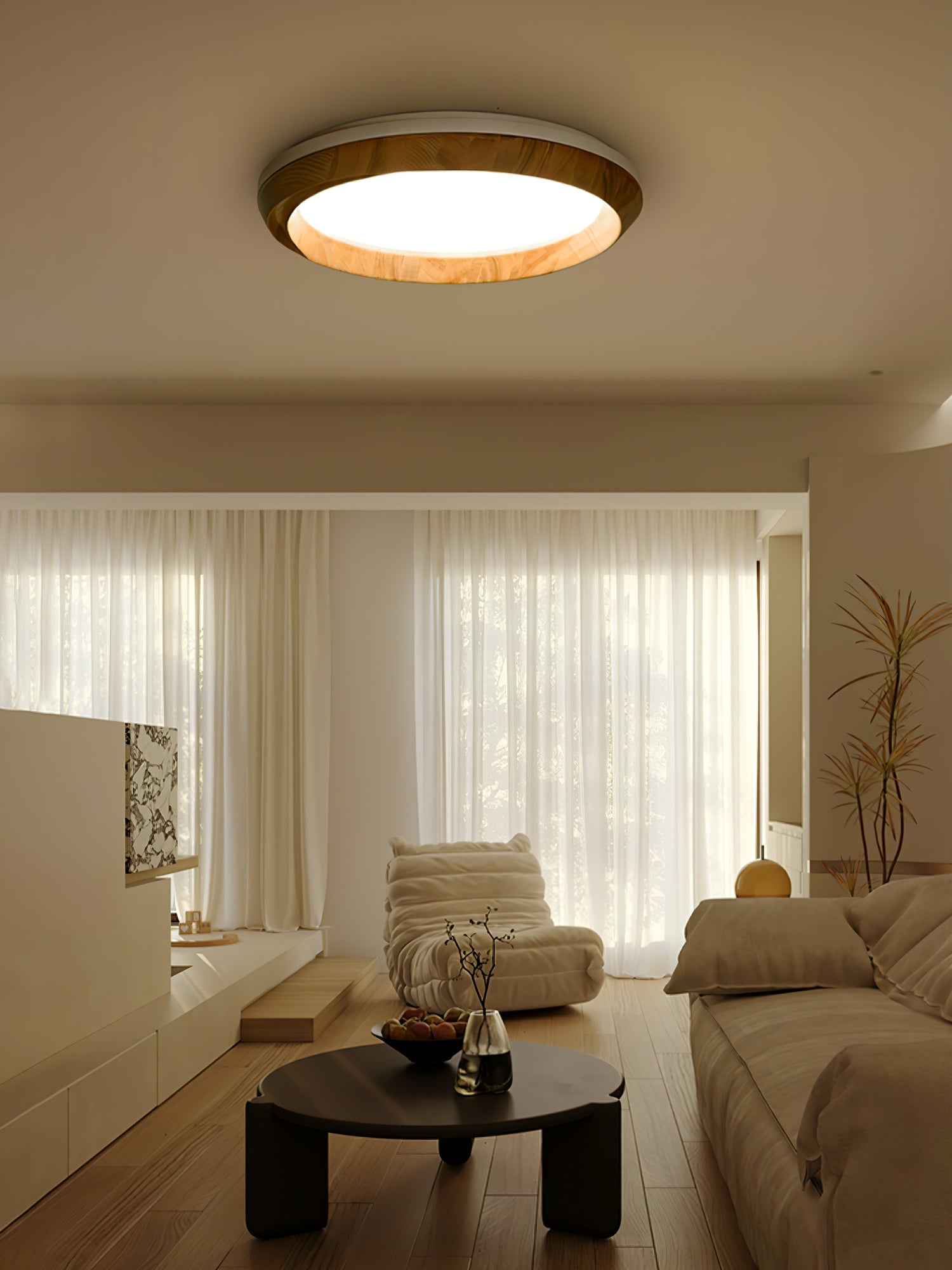 ripple-wood-ceiling-light-anzaz-Black & Walnut Color-8