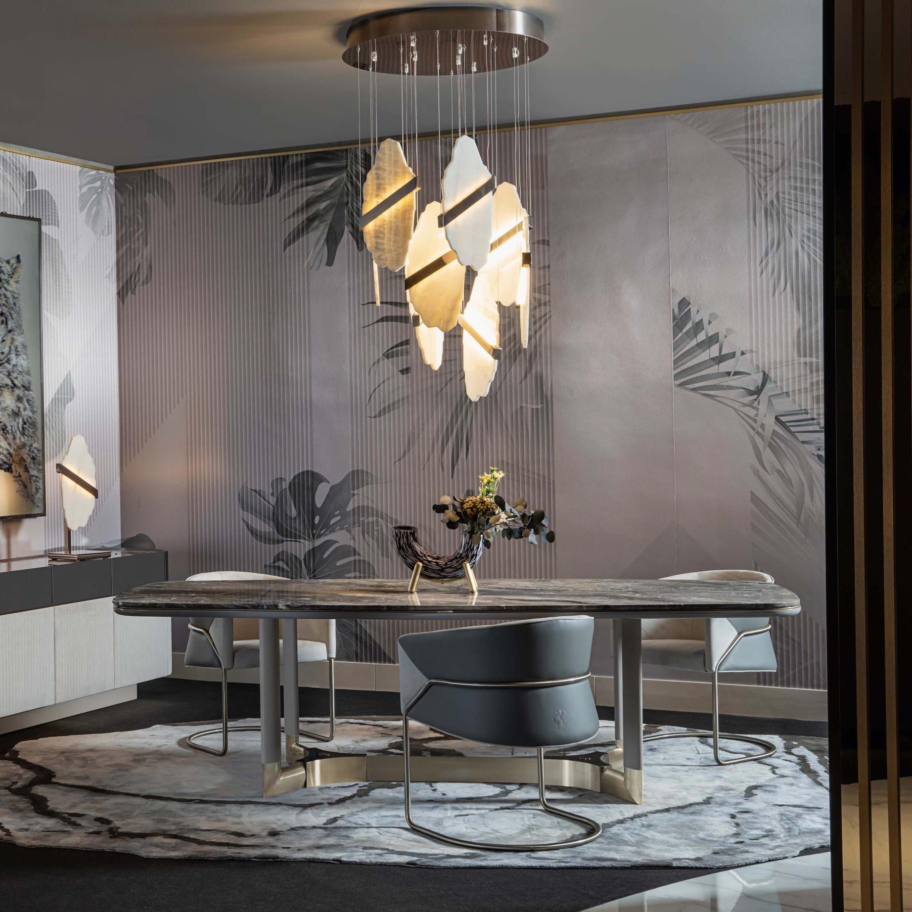 auralith-chandelier-anzaz-Gold & White-3