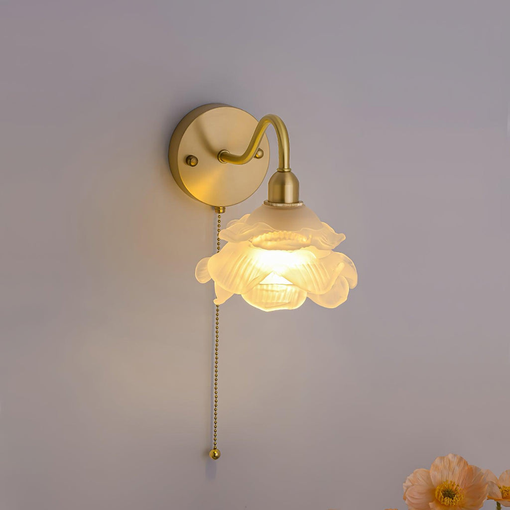 rose-brass-wall-light-anzaz-Gold & White frosted glass-2