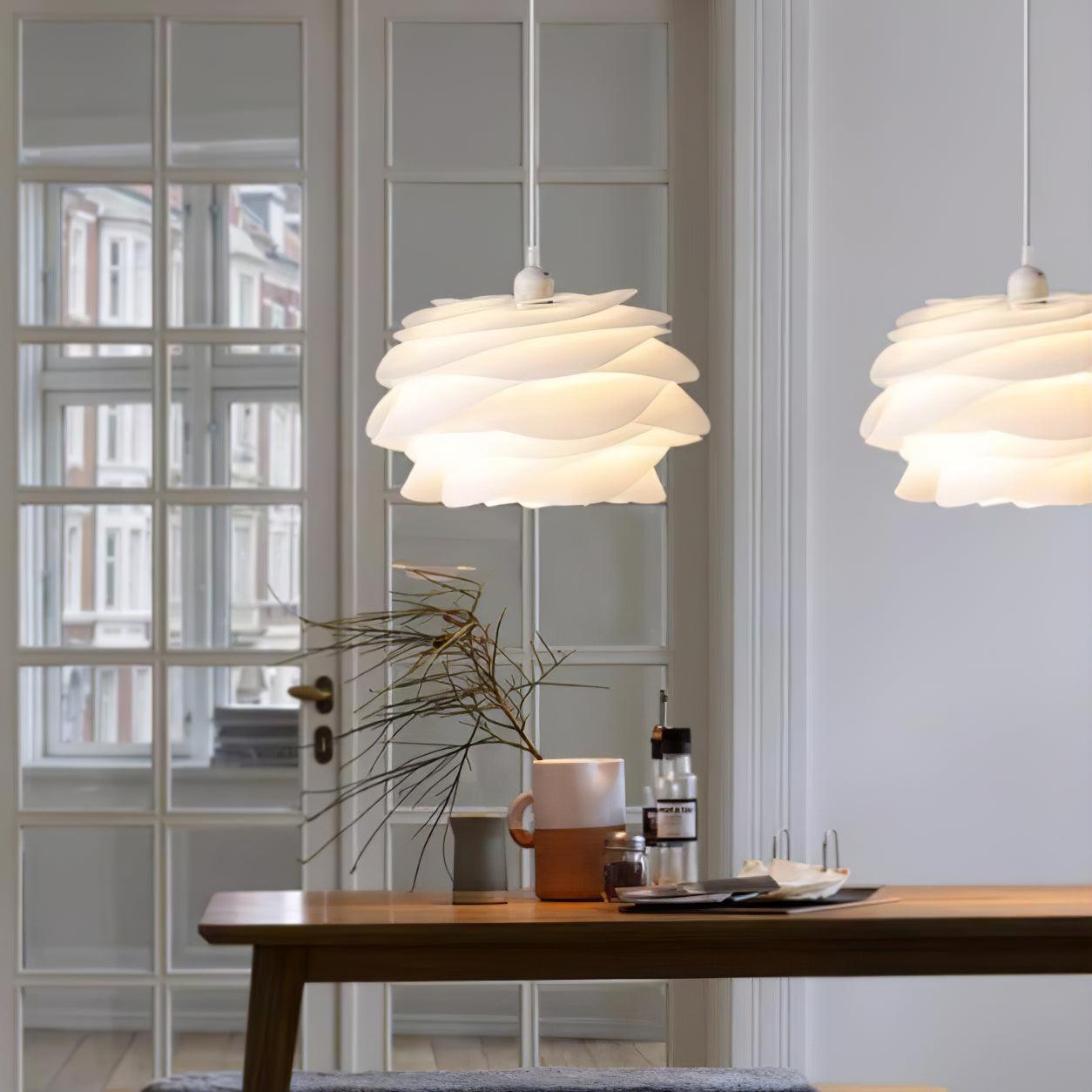 rose-floral-pendant-light-anzaz-White PVC Lampshade-2