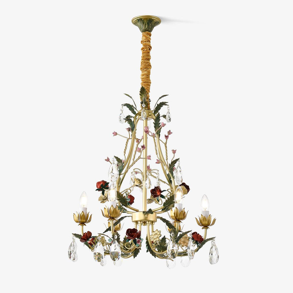 rose-love-chandelier-anzaz-Gold & Green & Red-1