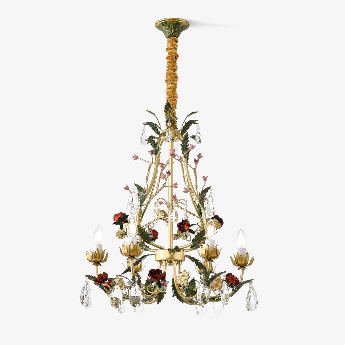 rose-love-chandelier-anzaz-Gold & Green & Red-1