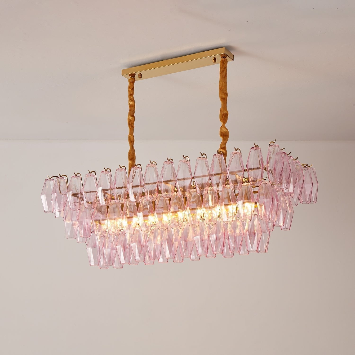rose-prism-glass-chandelier-anzaz-Gold & Pink-2
