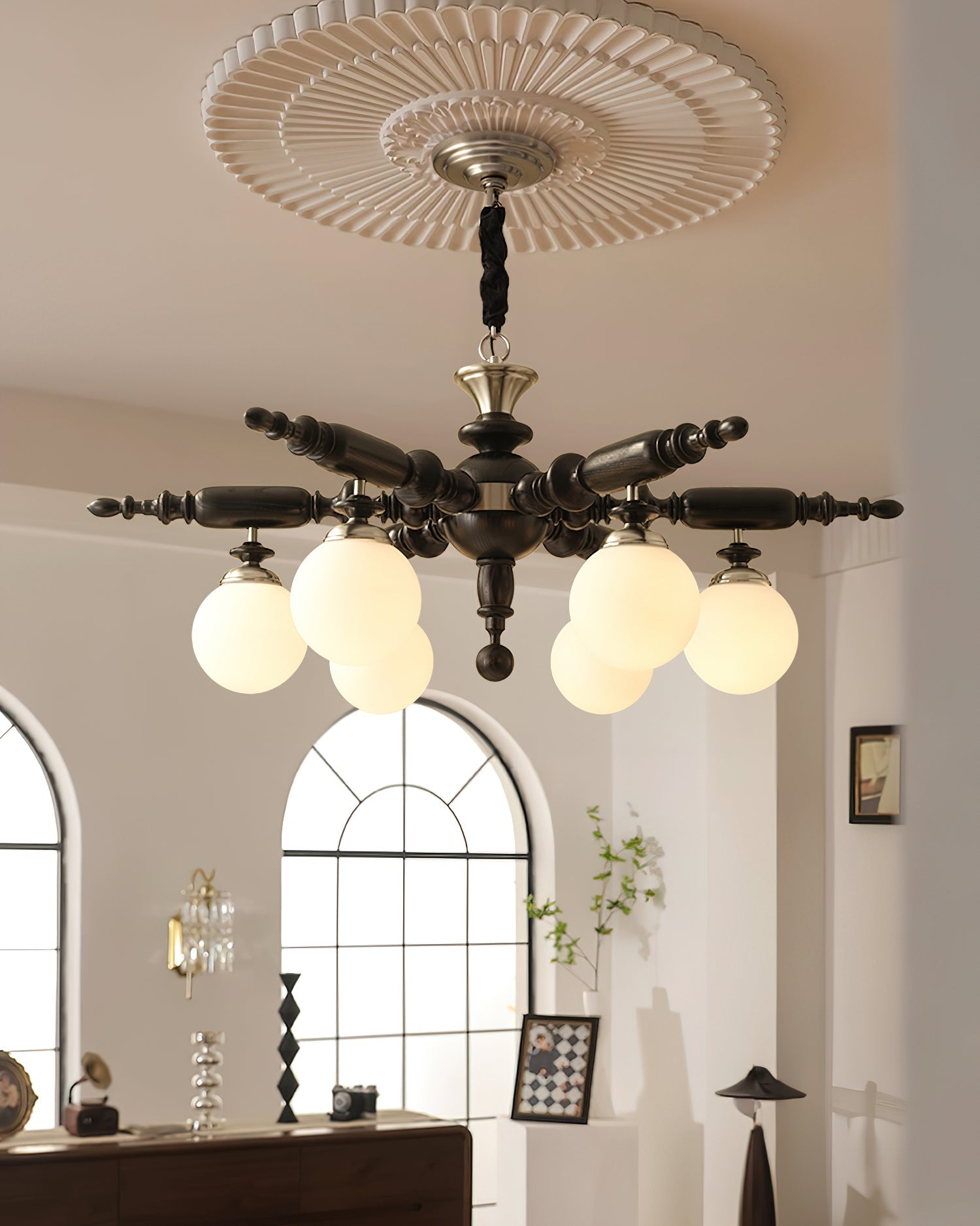 rotating-stick-chandelier-anzaz-Walnut color & Gold-3