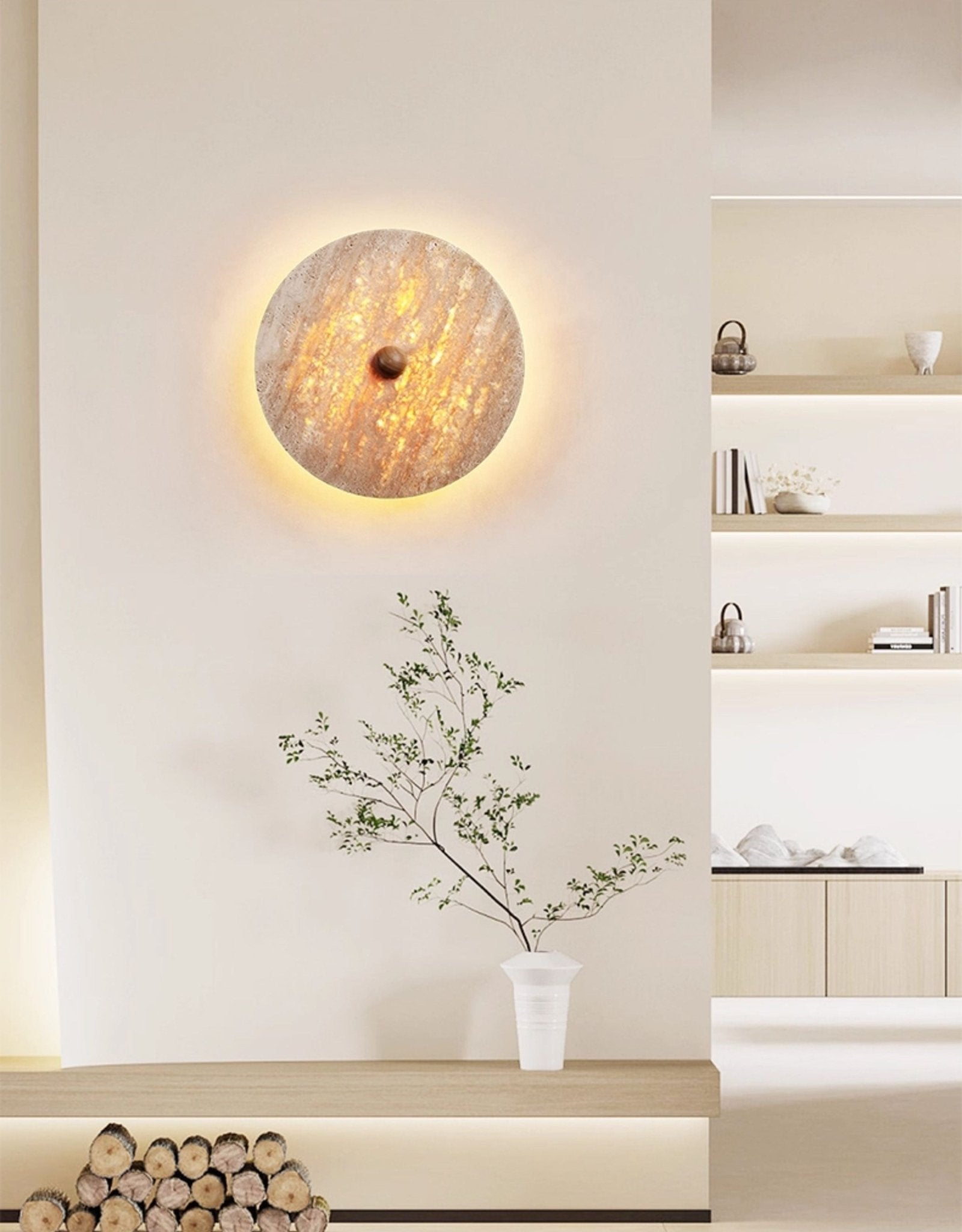 round-travertine-disk-wall-lamp-anzaz-Walnut Color & Yellow Travertine-5