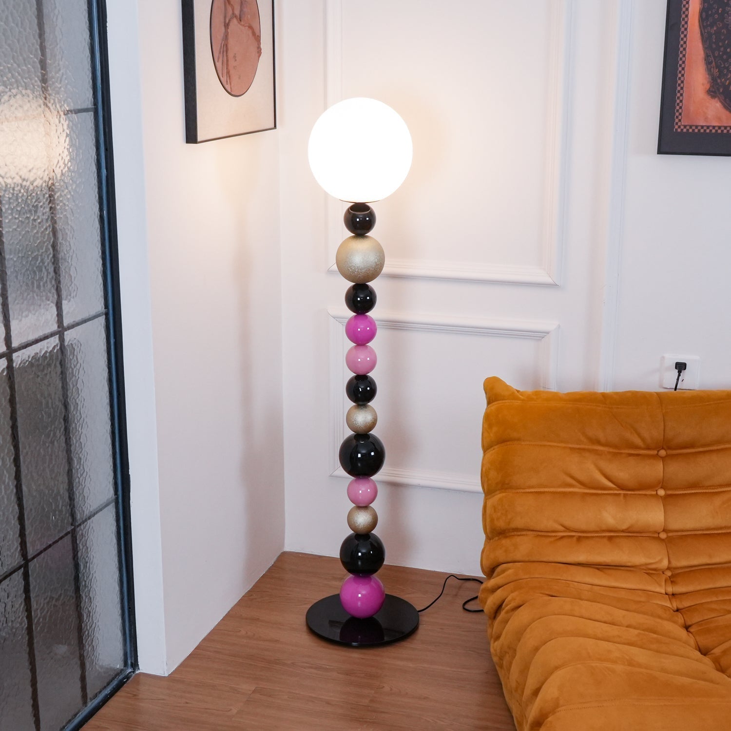 round-balls-stacking-floor-lamp-anzaz-Green & Black-5