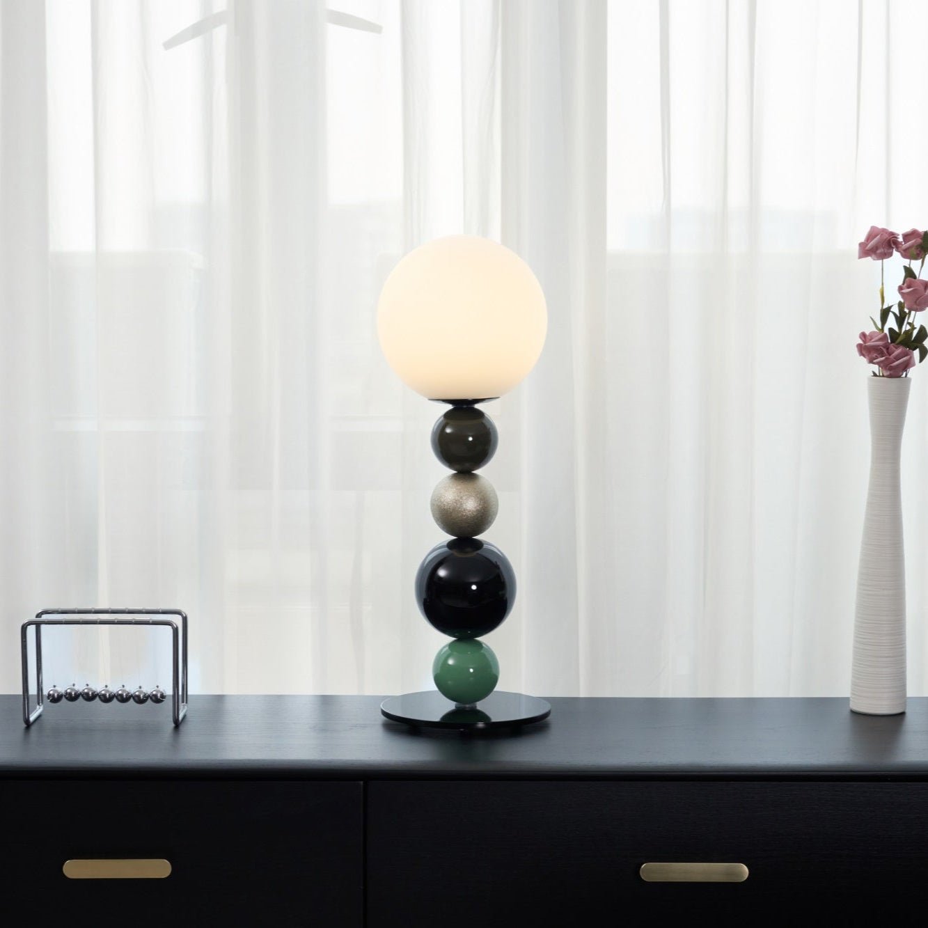 round-balls-stacking-table-lamp-anzaz-Green & Black-4