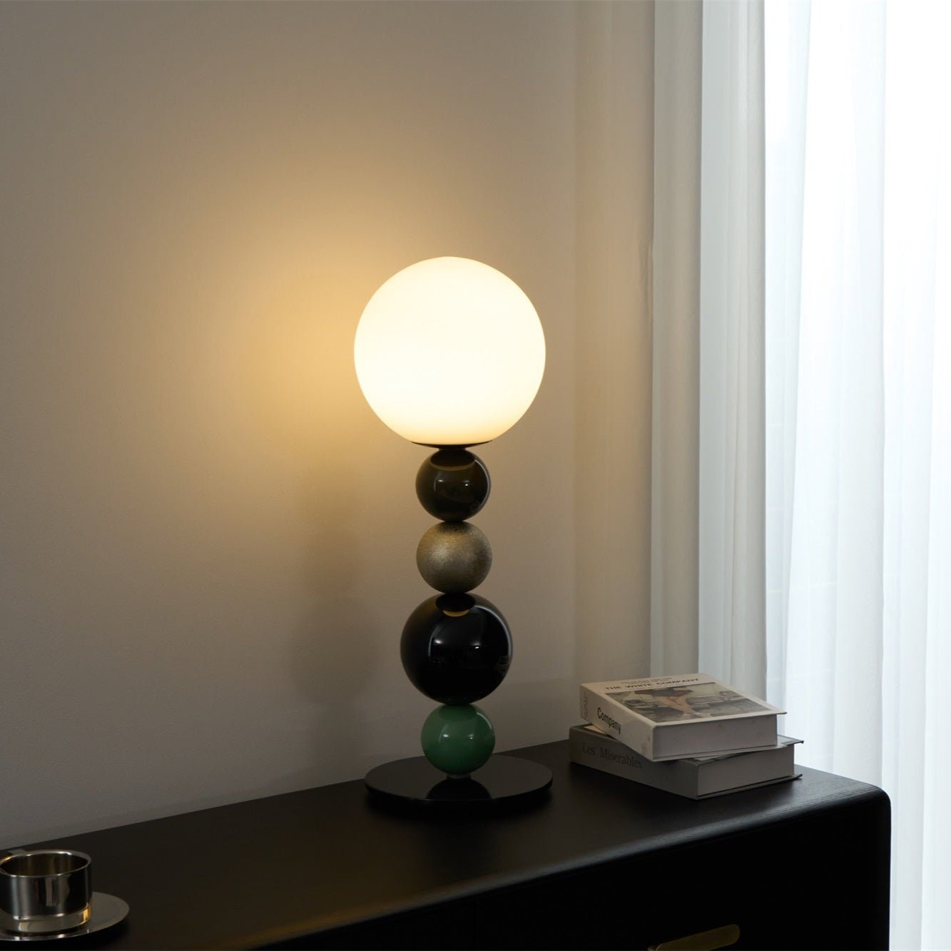 round-balls-stacking-table-lamp-anzaz-Green & Black-3