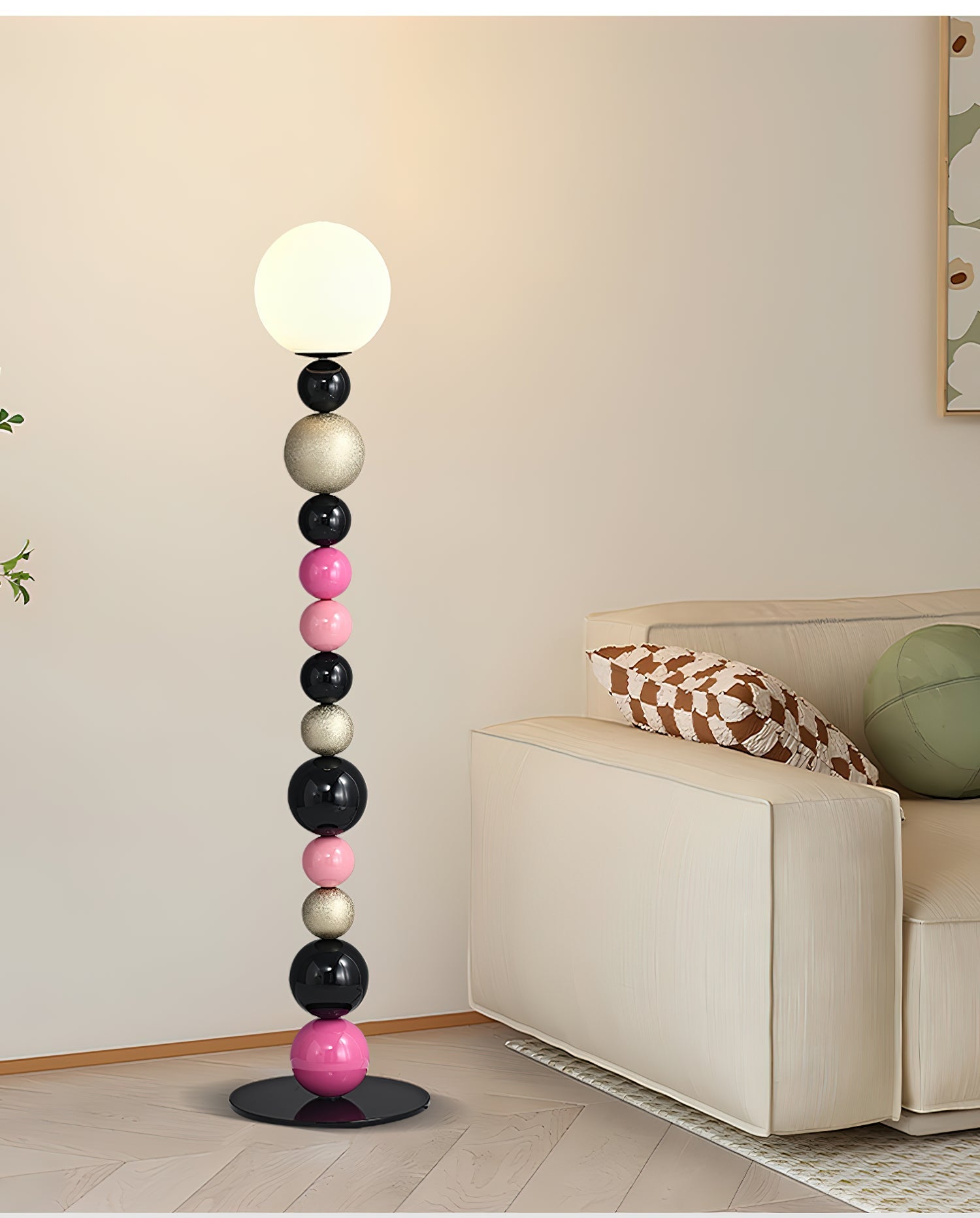 round-balls-stacking-floor-lamp-anzaz-Pink & Black-2