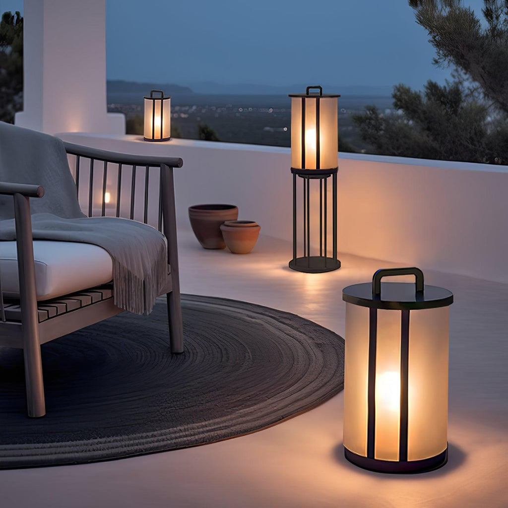 round-pillar-acrylic-lantern-outdoor-lamp-anzaz-Model A: Wired Version-3