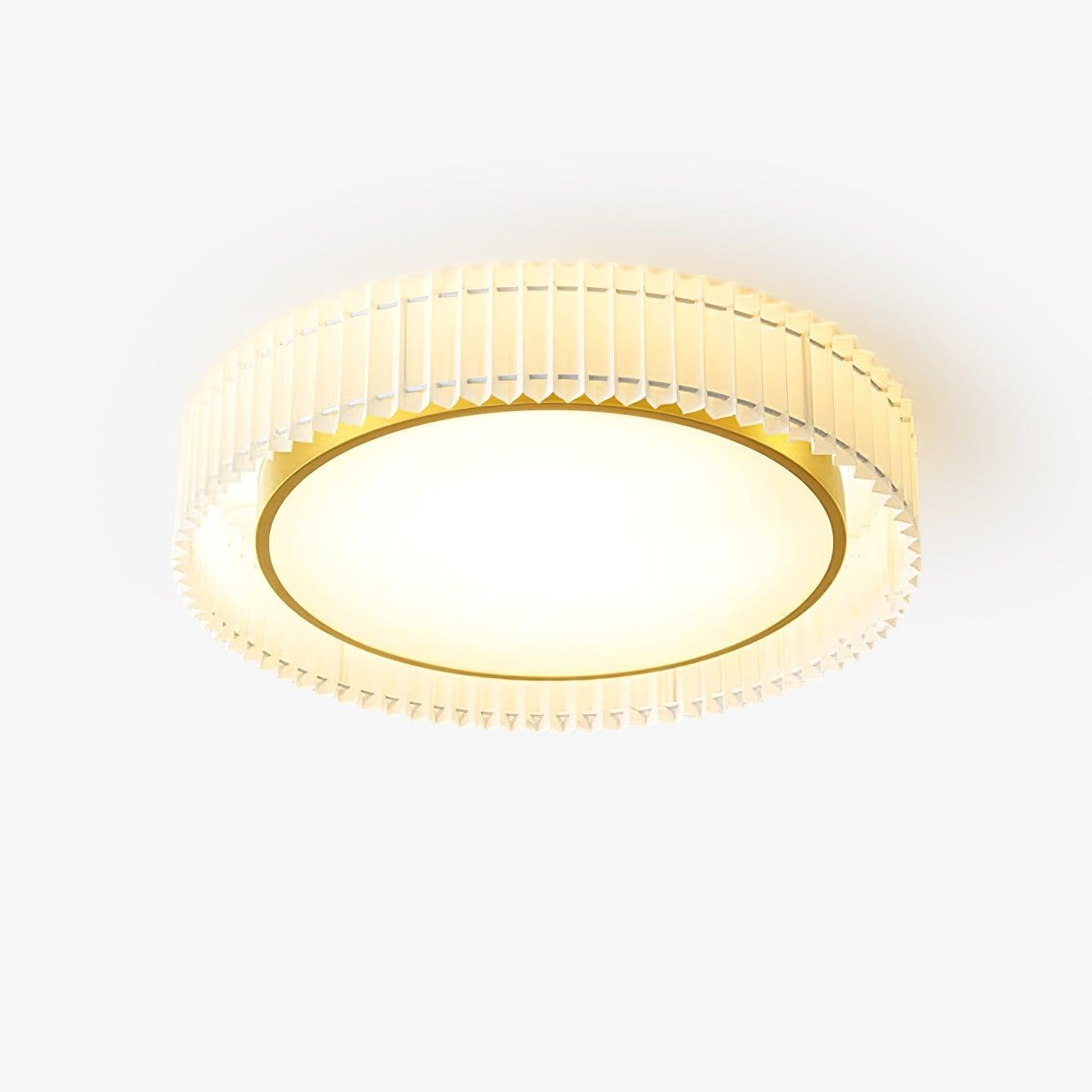 round-pleated-ceiling-lamp-anzaz-Gold & Beige-1