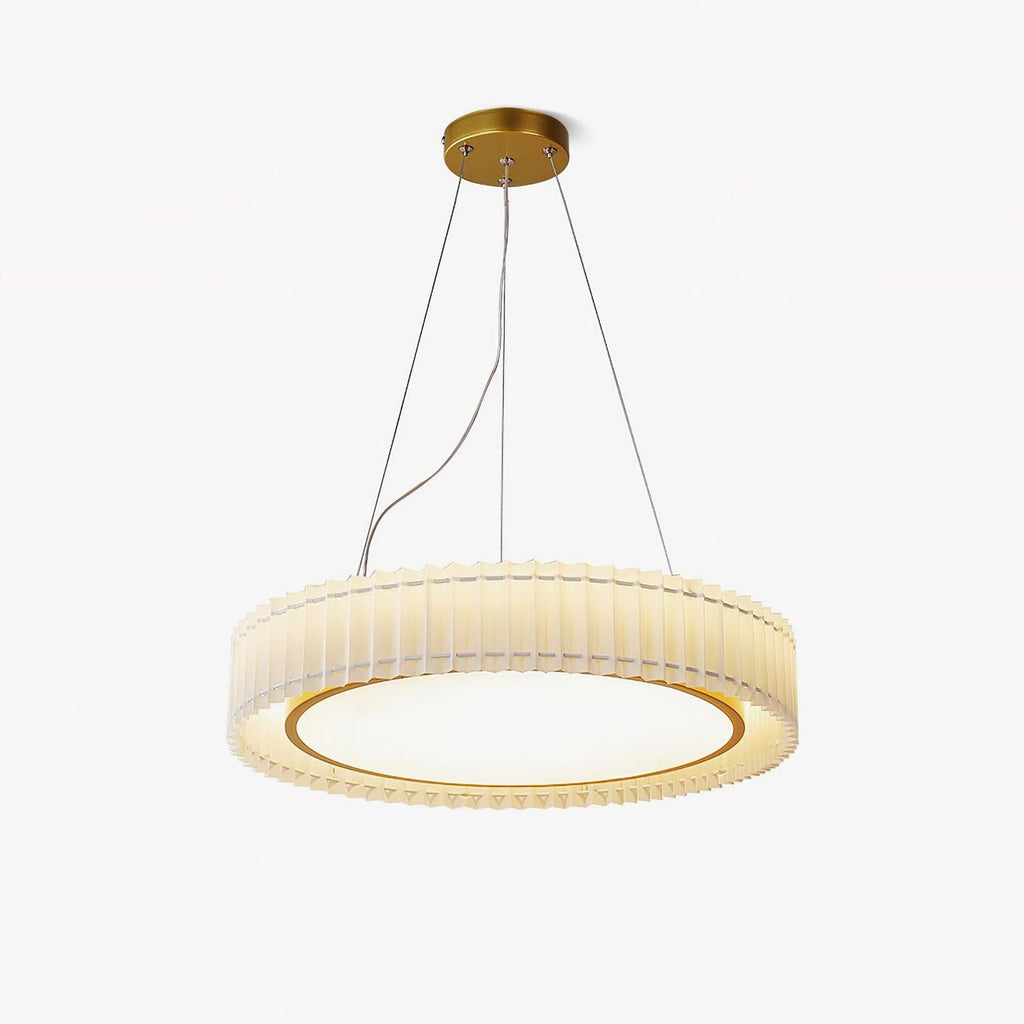 round-pleated-pendant-lamp-anzaz-Gold & Beige-1