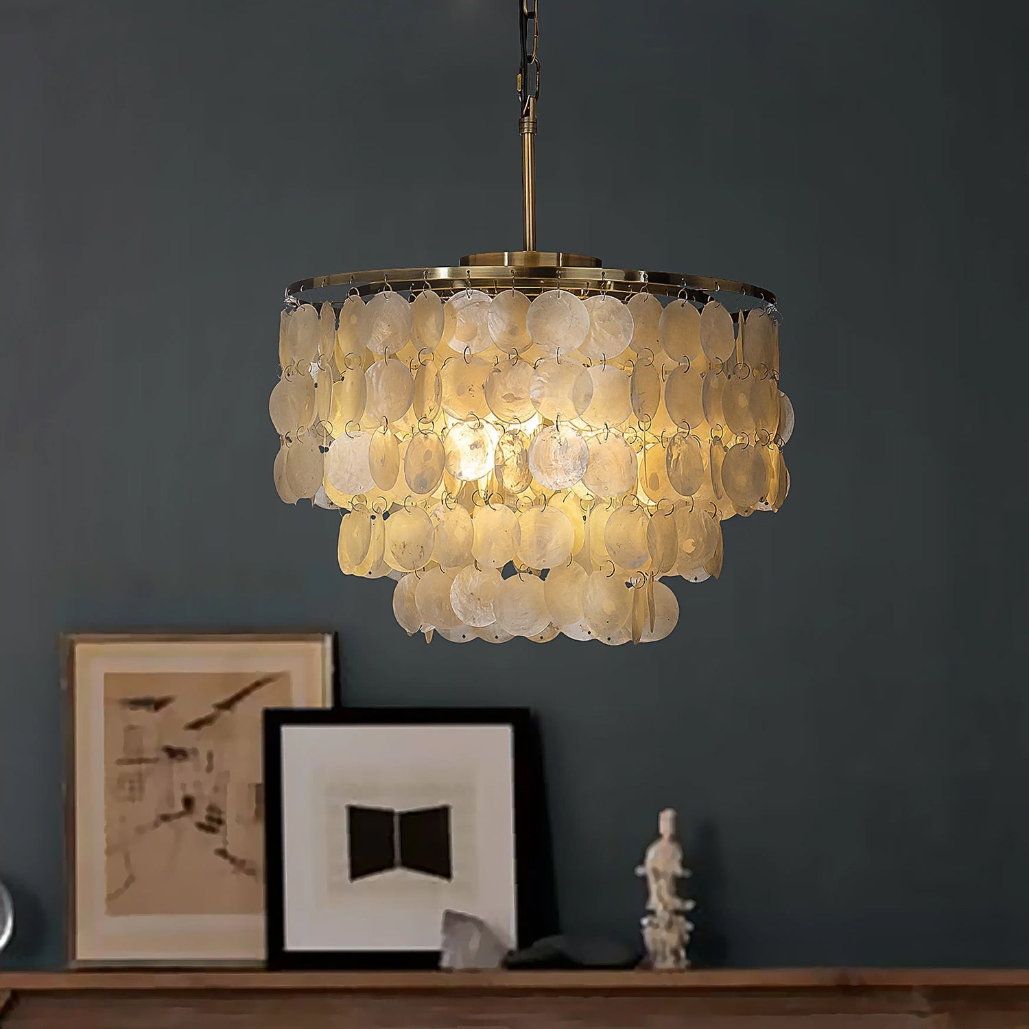 shell-pendant-lamp-anzaz-Gold & White-2