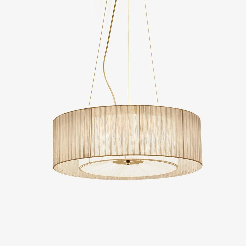 ruffle-pleated-pendant-lamp-anzaz-Beige & Chrome-1