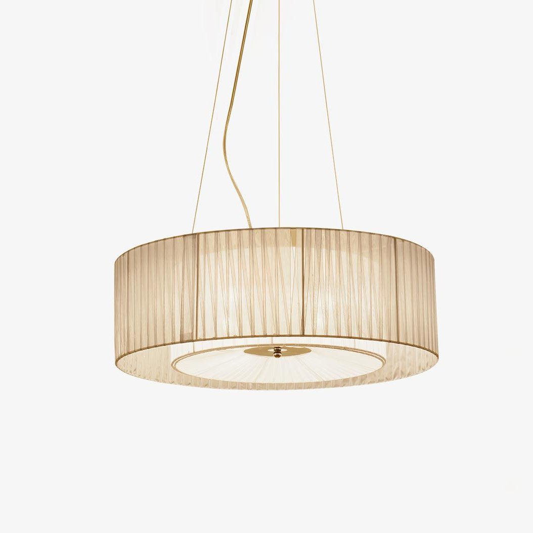 ruffle-pleated-pendant-lamp-anzaz-Beige & Chrome-1