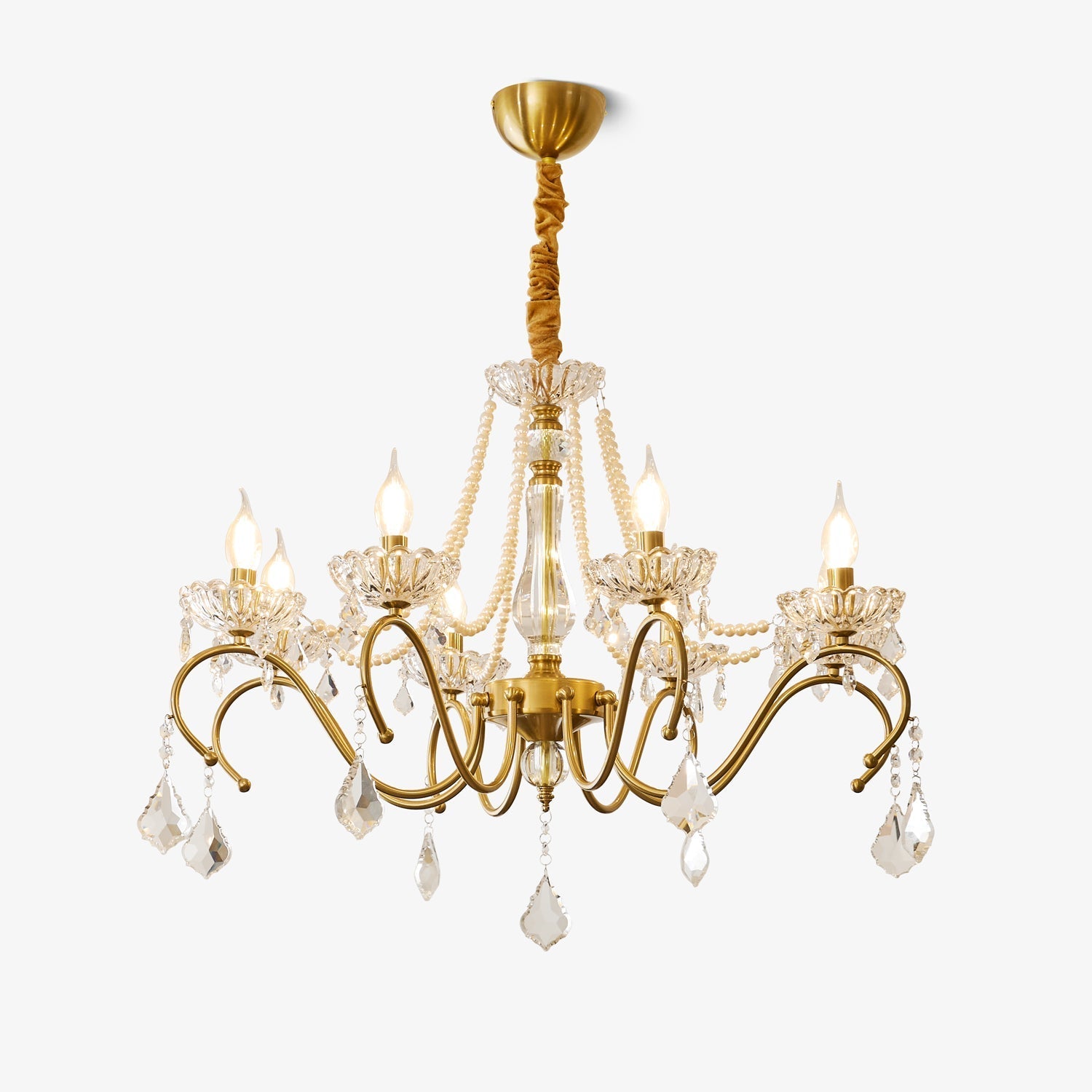 sapphire-crystal-chandelier-anzaz-Gold & Clear-1
