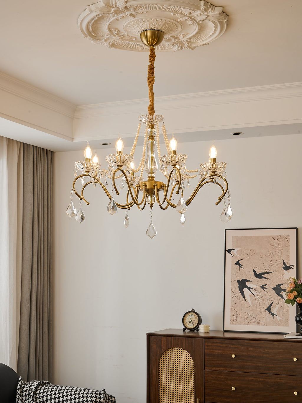 sapphire-crystal-chandelier-anzaz-Gold & Clear-2