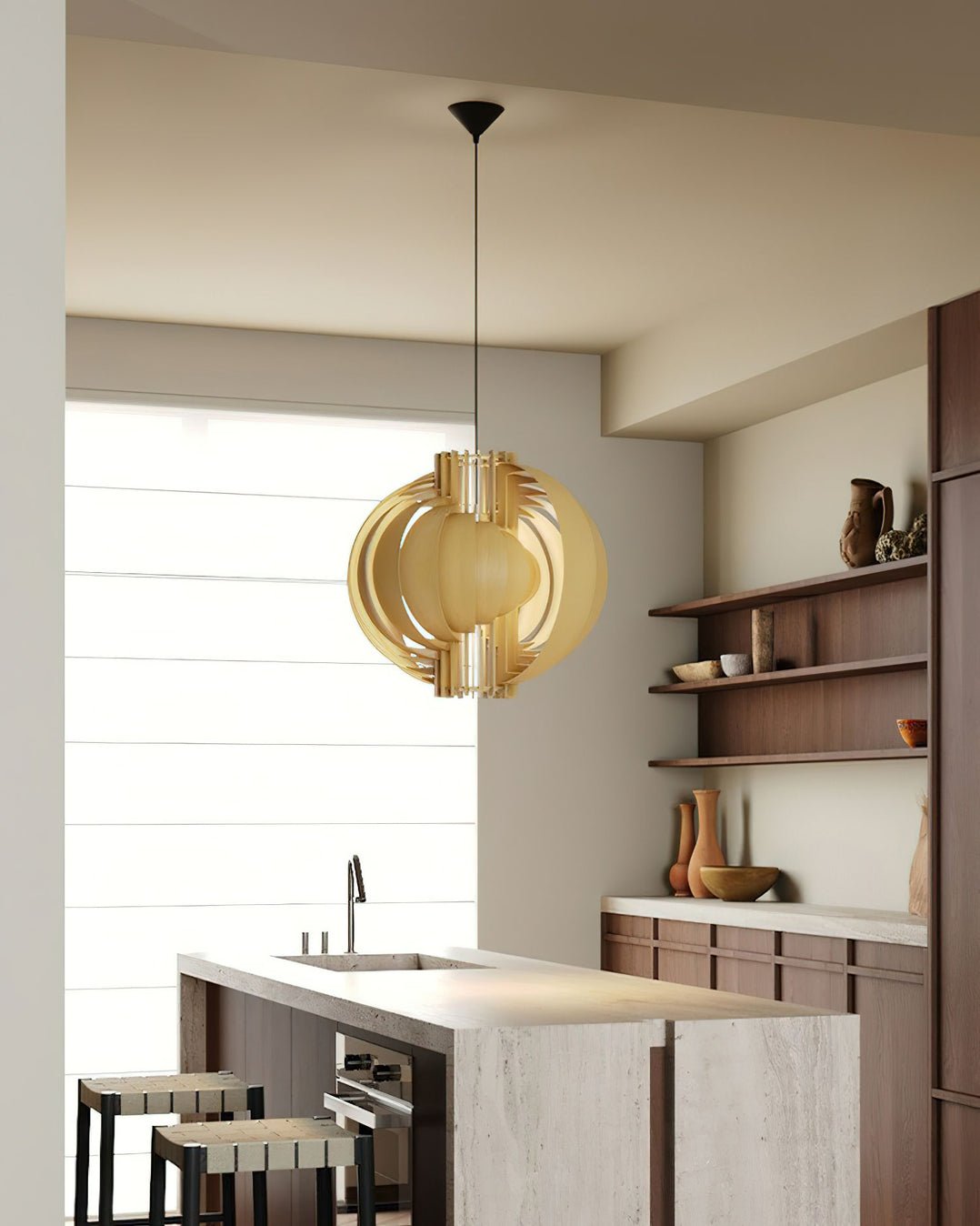saturn-ring-pendant-light-anzaz-Wood color-3