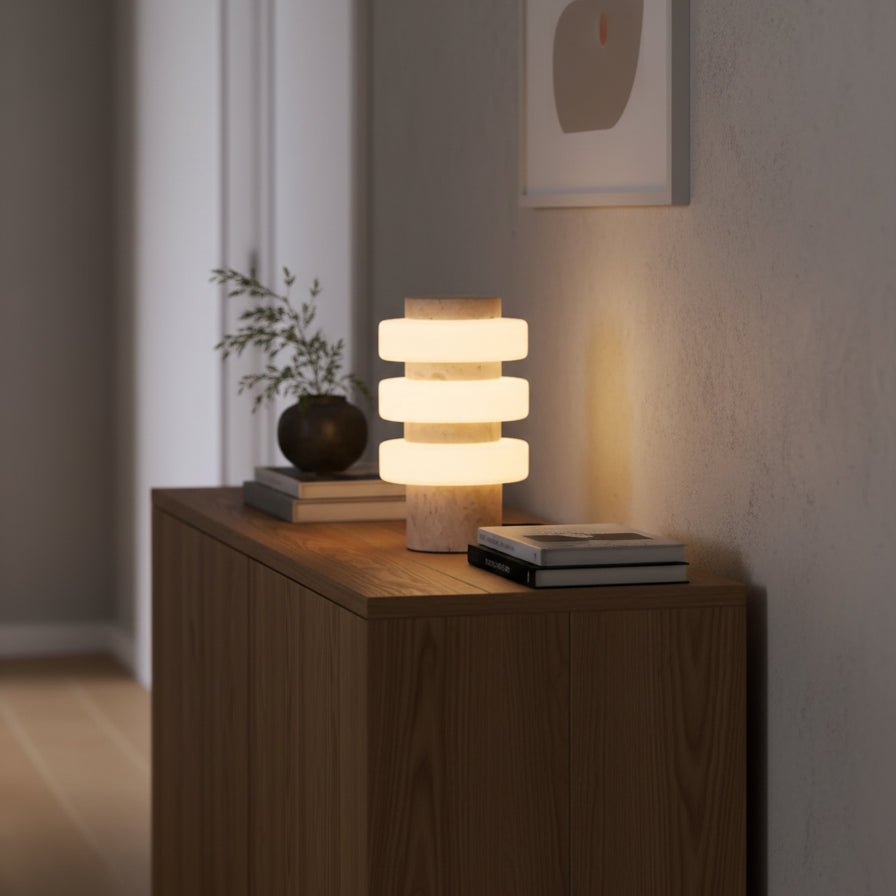 saturn-travertine-table-lamp-anzaz-Yellow Travertine & White-2