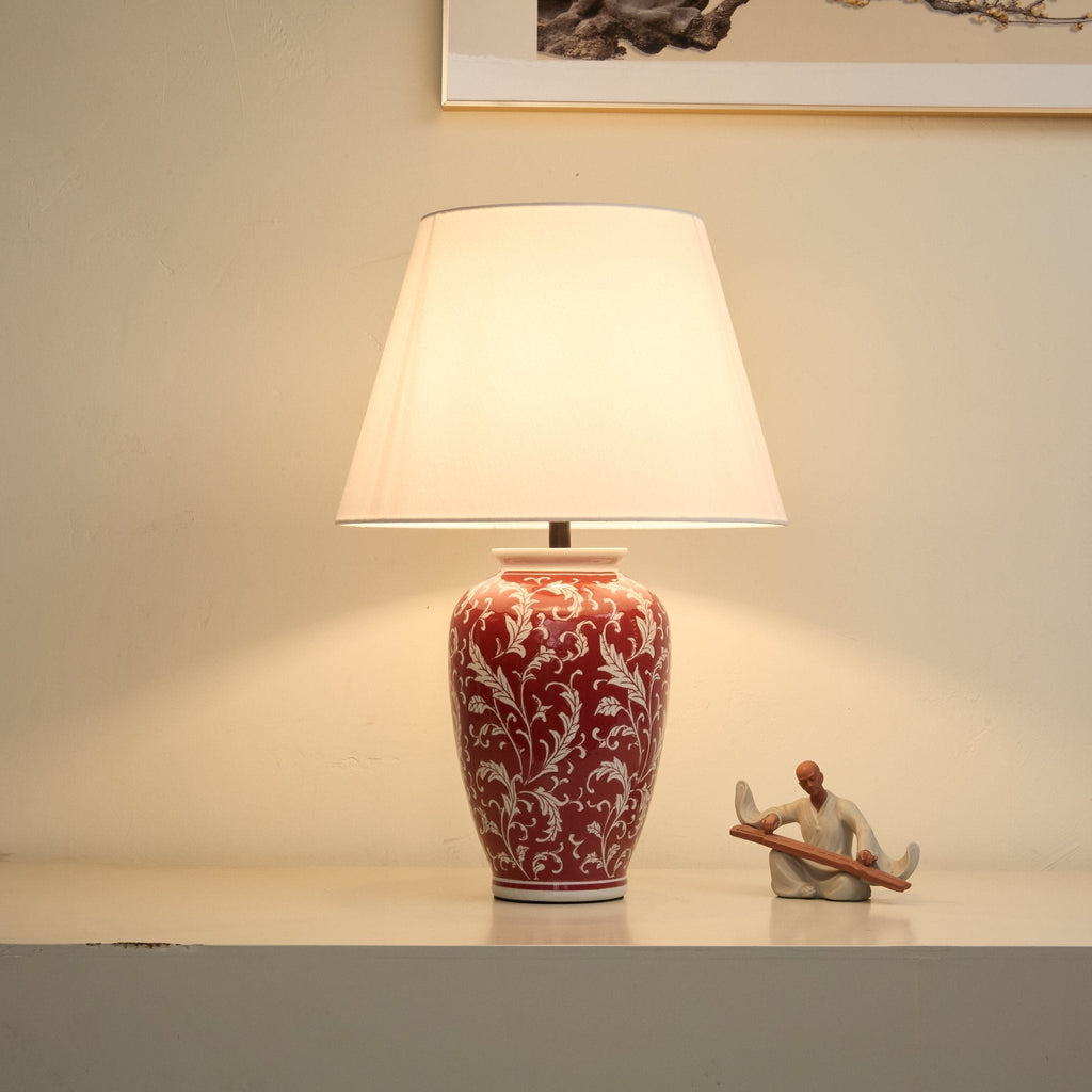 scarlet-vine-ceramic-table-lamp-anzaz-Red & White-2