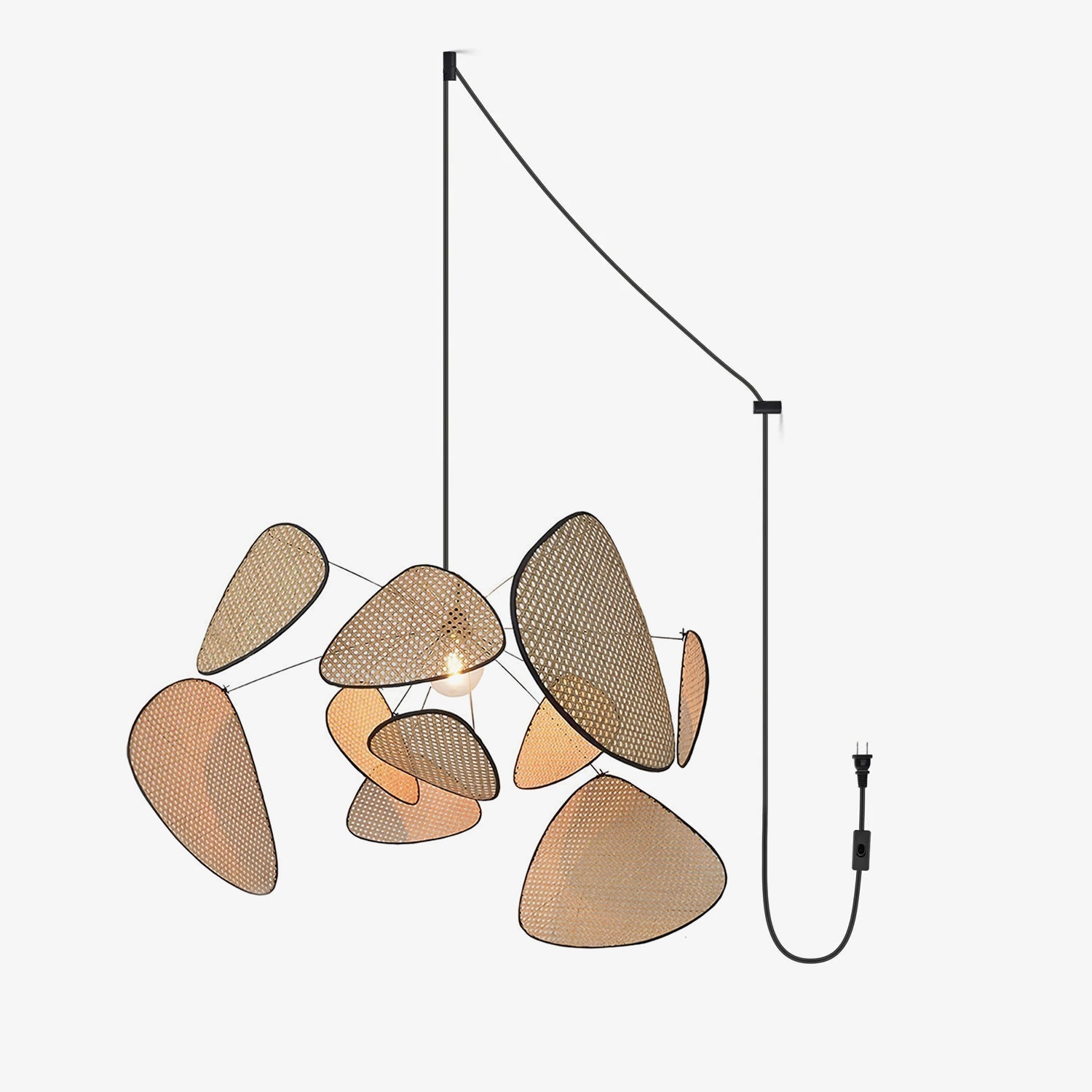 screen-cannage-pendant-swag-light-anzaz-Natural Bamboo & Black-1