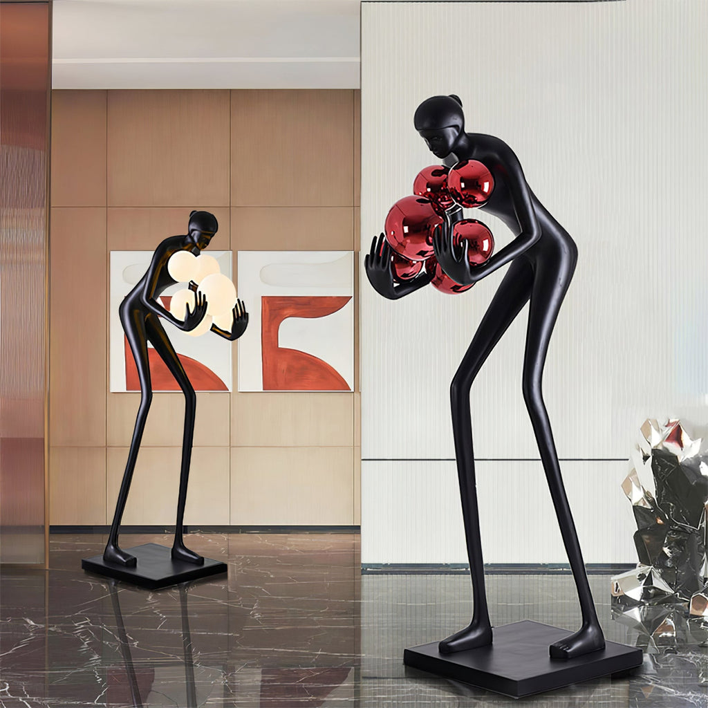 sentinel-sculpture-floor-lamp-anzaz-Black & White glass ball-4