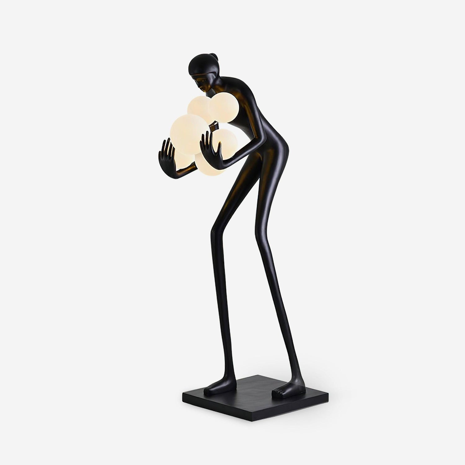sentinel-sculpture-floor-lamp-anzaz-Black & White glass ball-1