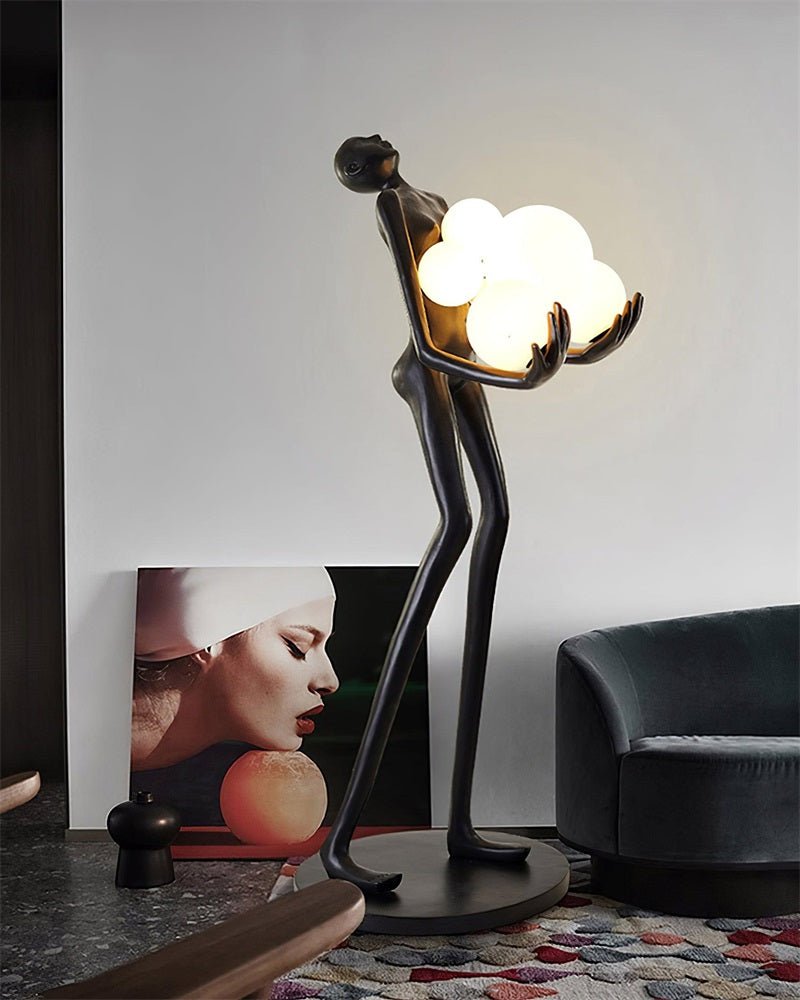 sentinel-sculpture-floor-lamp-anzaz-Black & Blue glass ball-9