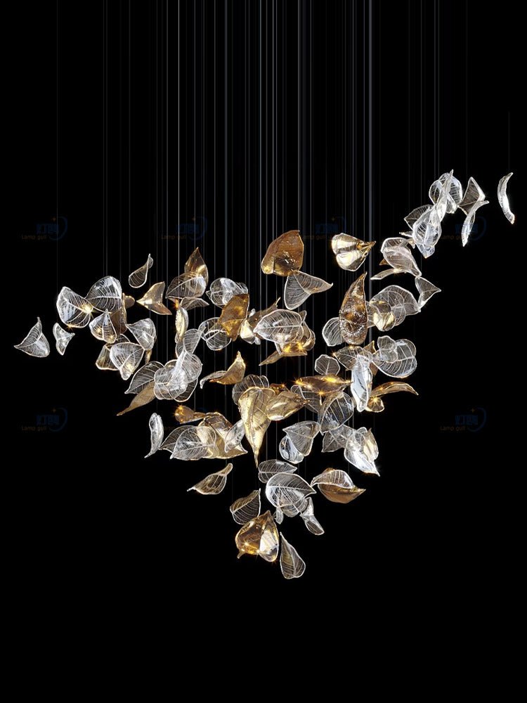 customize-shake-leaves-chandelier-anzaz-Gold & Clear-9