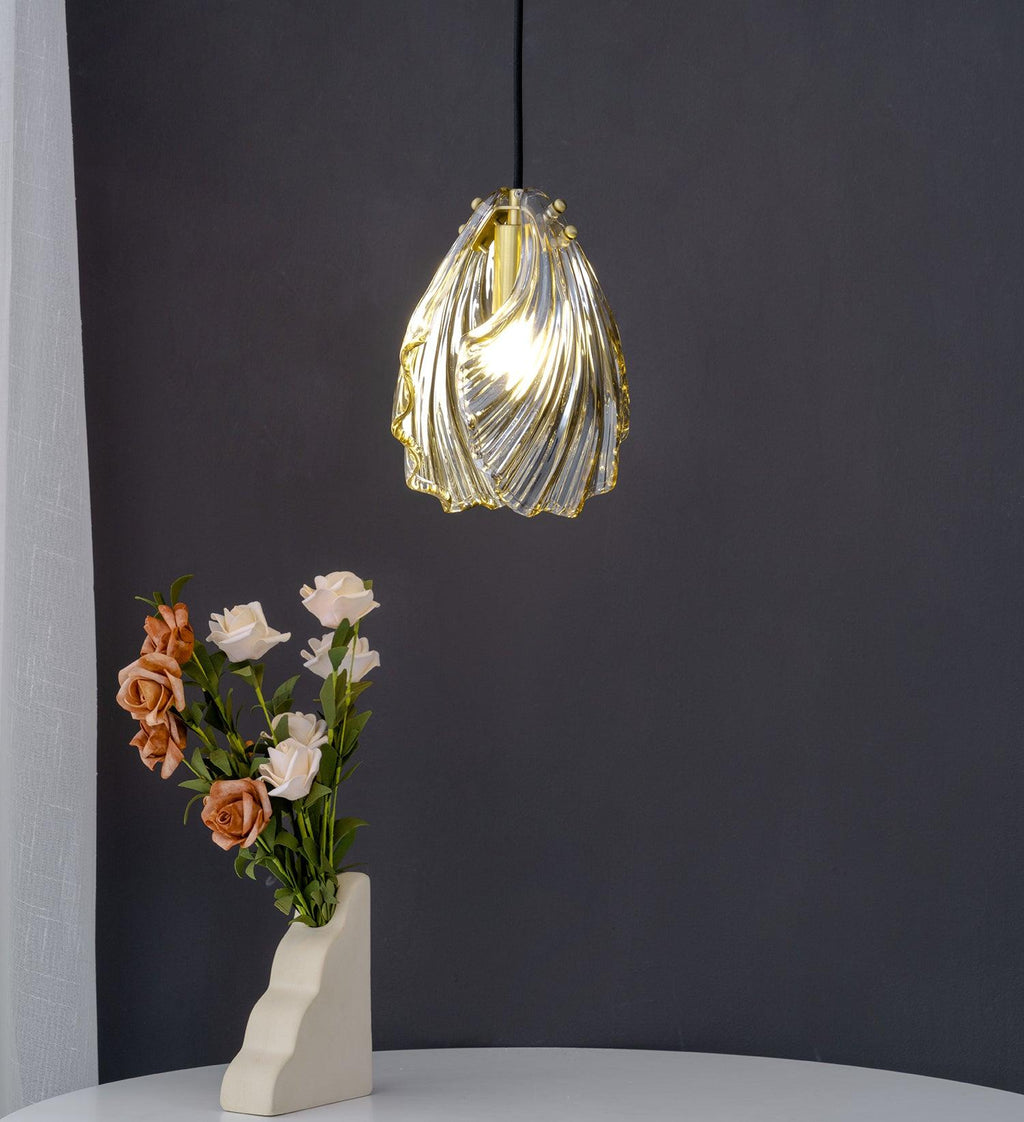 shell-mini-pendant-swag-light-anzaz-Brass + Cognac-3