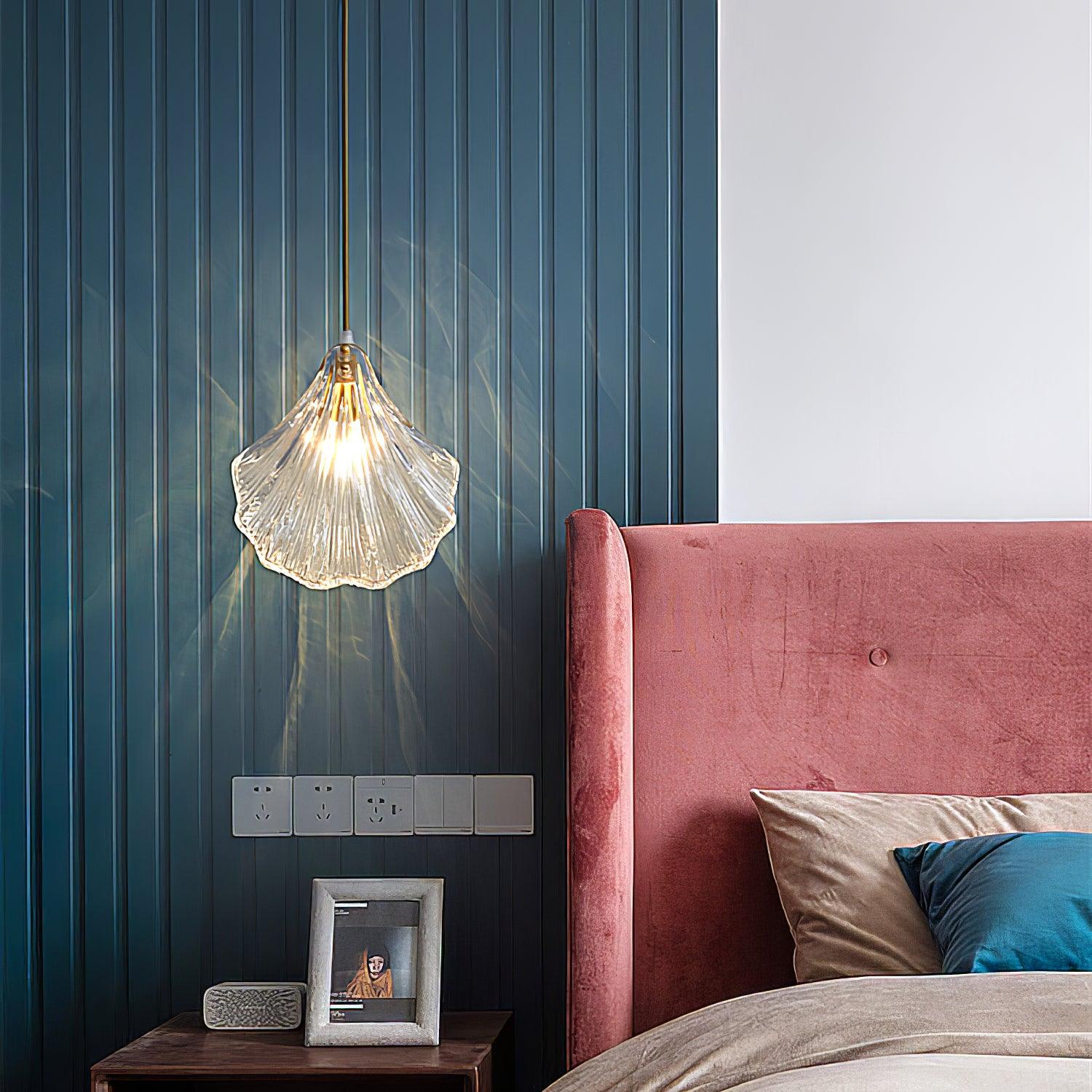 shell-mini-pendant-swag-light-anzaz-Brass + Clear-8