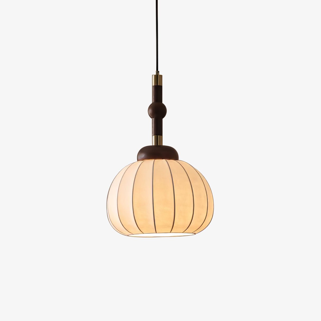silk-globe-pendant-lamp-anzaz-Gold & Walnut Color & White-1