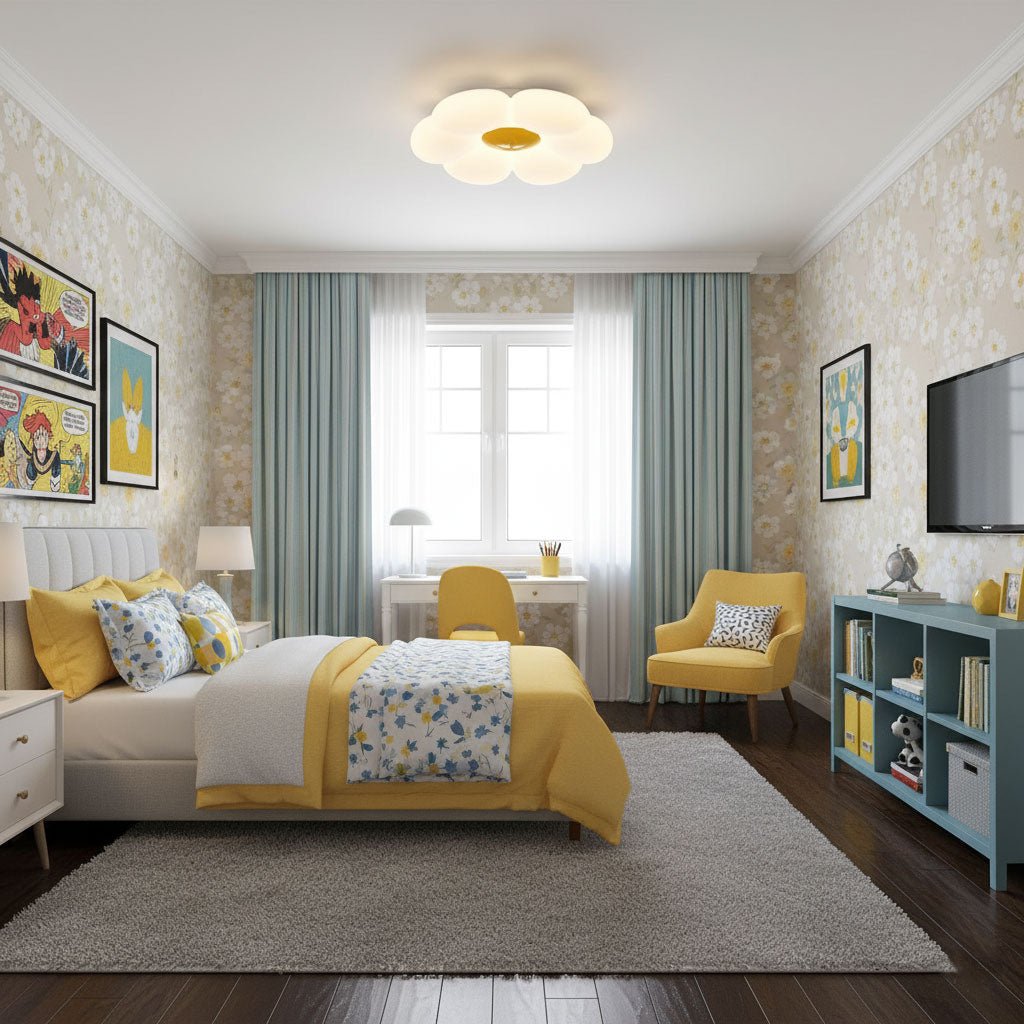 six-leaf-flower-kids-room-ceiling-lamp-anzaz-Yellow-6