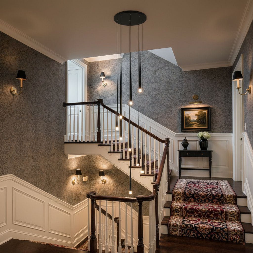 slender-cone-chandelier-anzaz-Black & Warm Light-5
