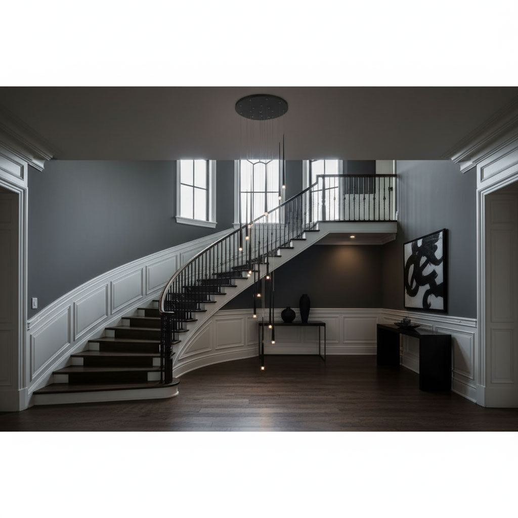 slender-cone-chandelier-anzaz-Black & Warm Light-9