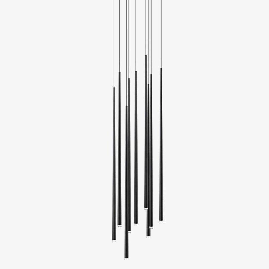 slender-cone-chandelier-anzaz-Black & Warm Light-1