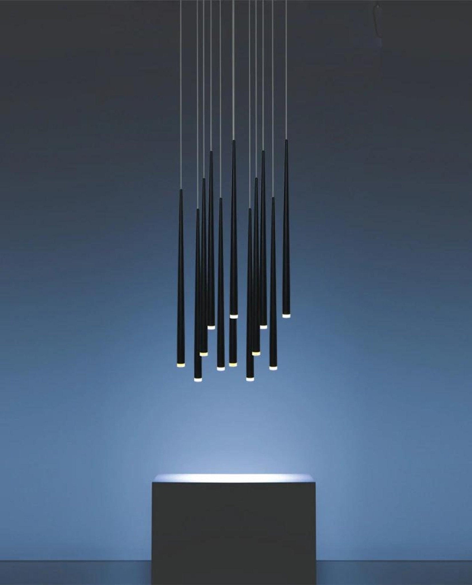 slender-cone-chandelier-anzaz-Black & Triac Warm Dimming-2