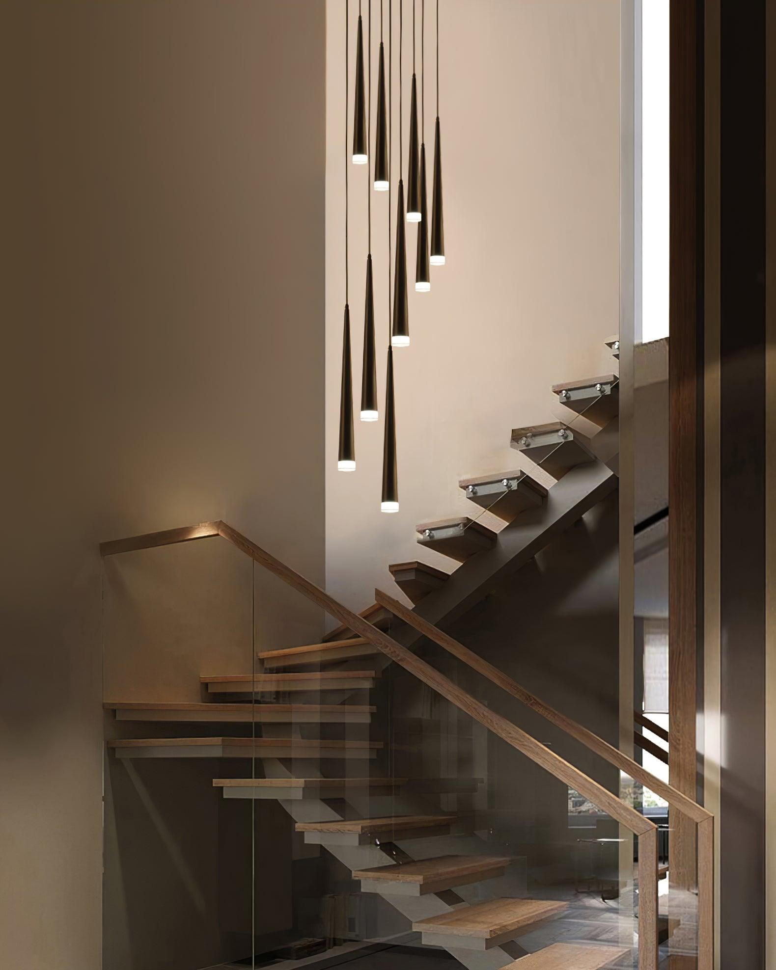 slender-cone-chandelier-anzaz-Black & Triac Warm Dimming-20